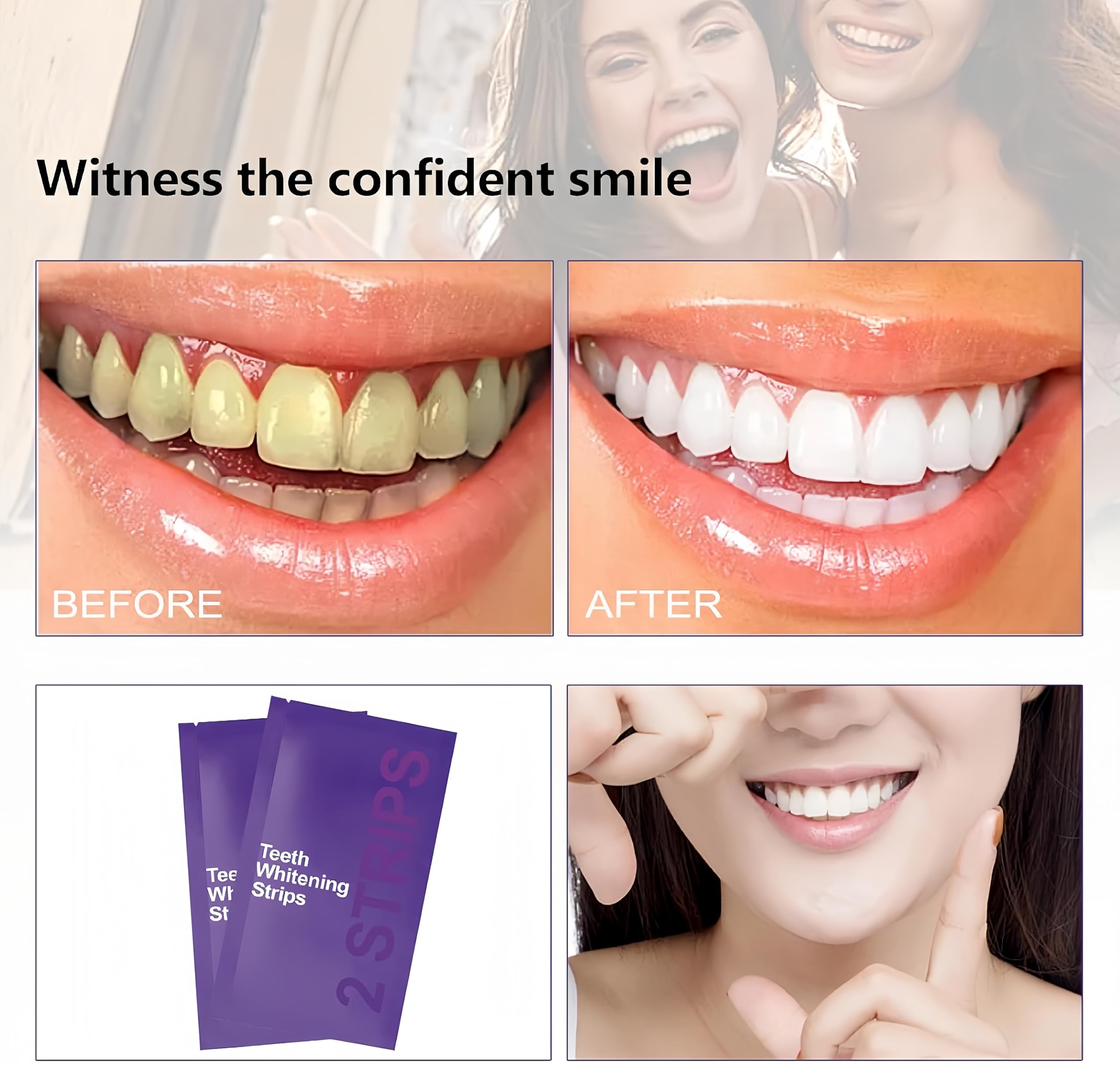Purple Teeth Whitening Strips, Effectively Removes Surface Stains & Natural Shine28PCS（2 pieces） — view 3