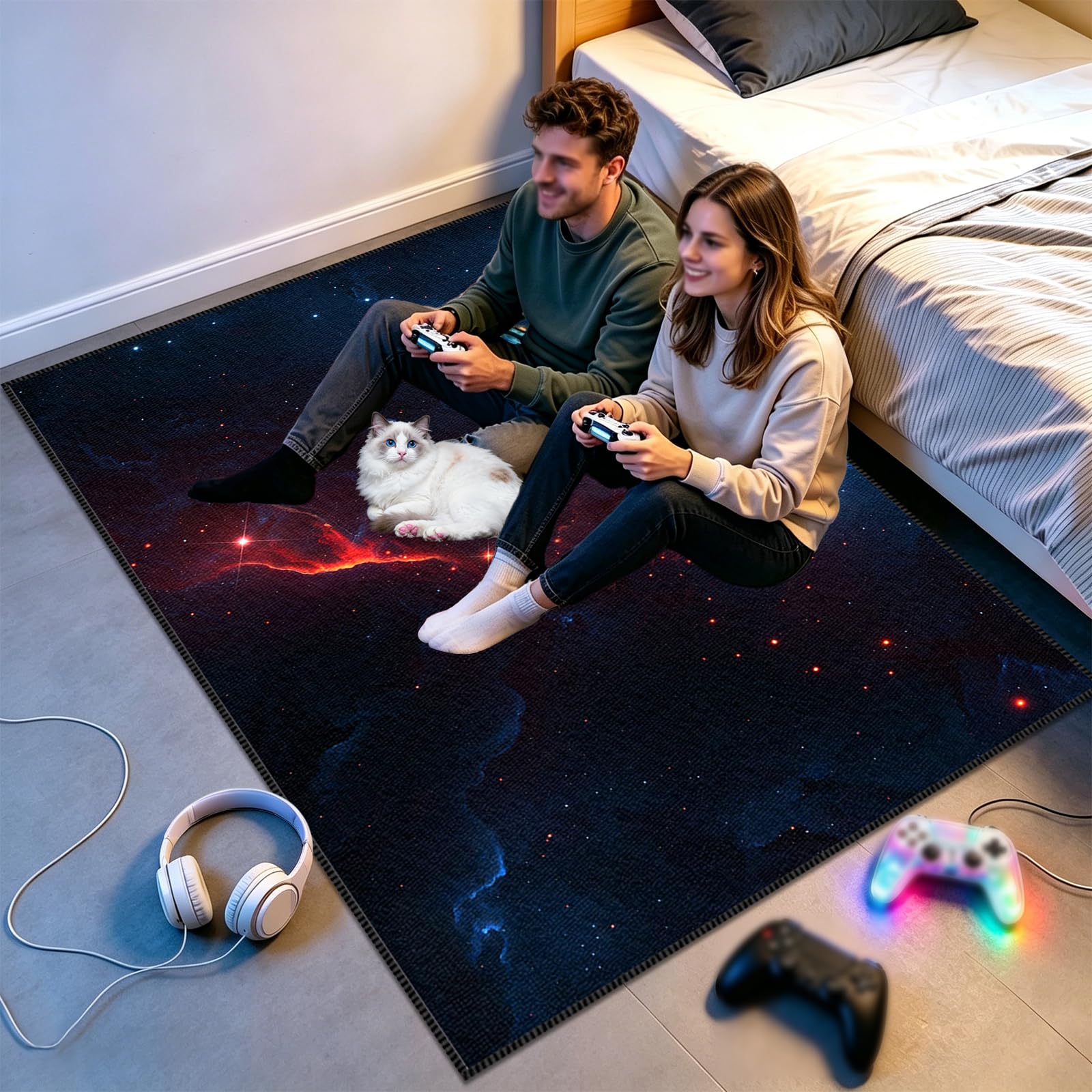 Tappeto da Gioco per Camera da Letto dei Ragazzi, Tappeto da Gioco 3D per Ragazzi, Tappeto per Sedia Gaming, Tappeto salvapavimento, Tappeto Ufficio Salvapavimento Antiscivolo 100 x 140cm