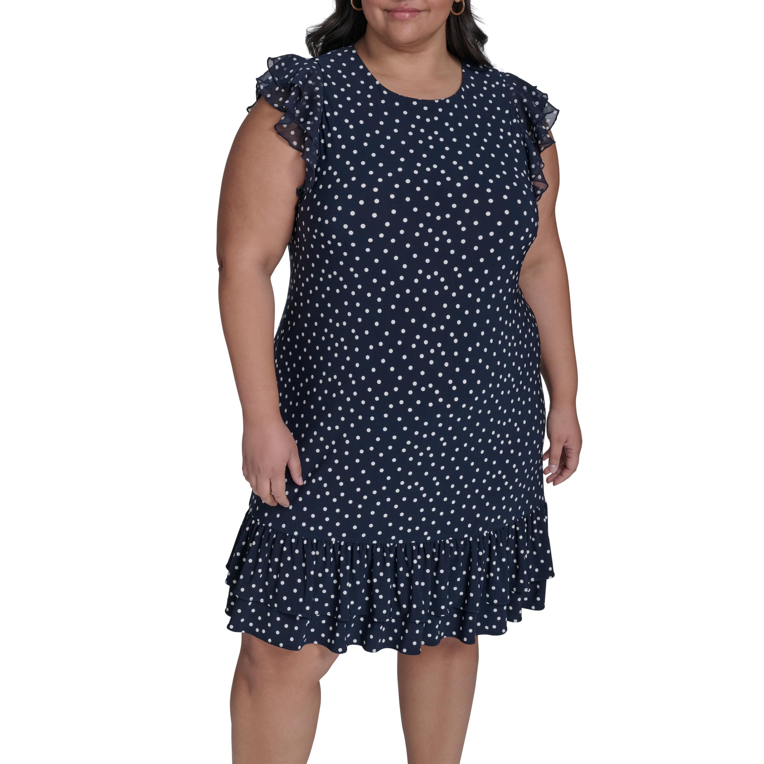 

                                                    Tommy Hilfiger Mixed Media Dot Shift Dress Sky Cap