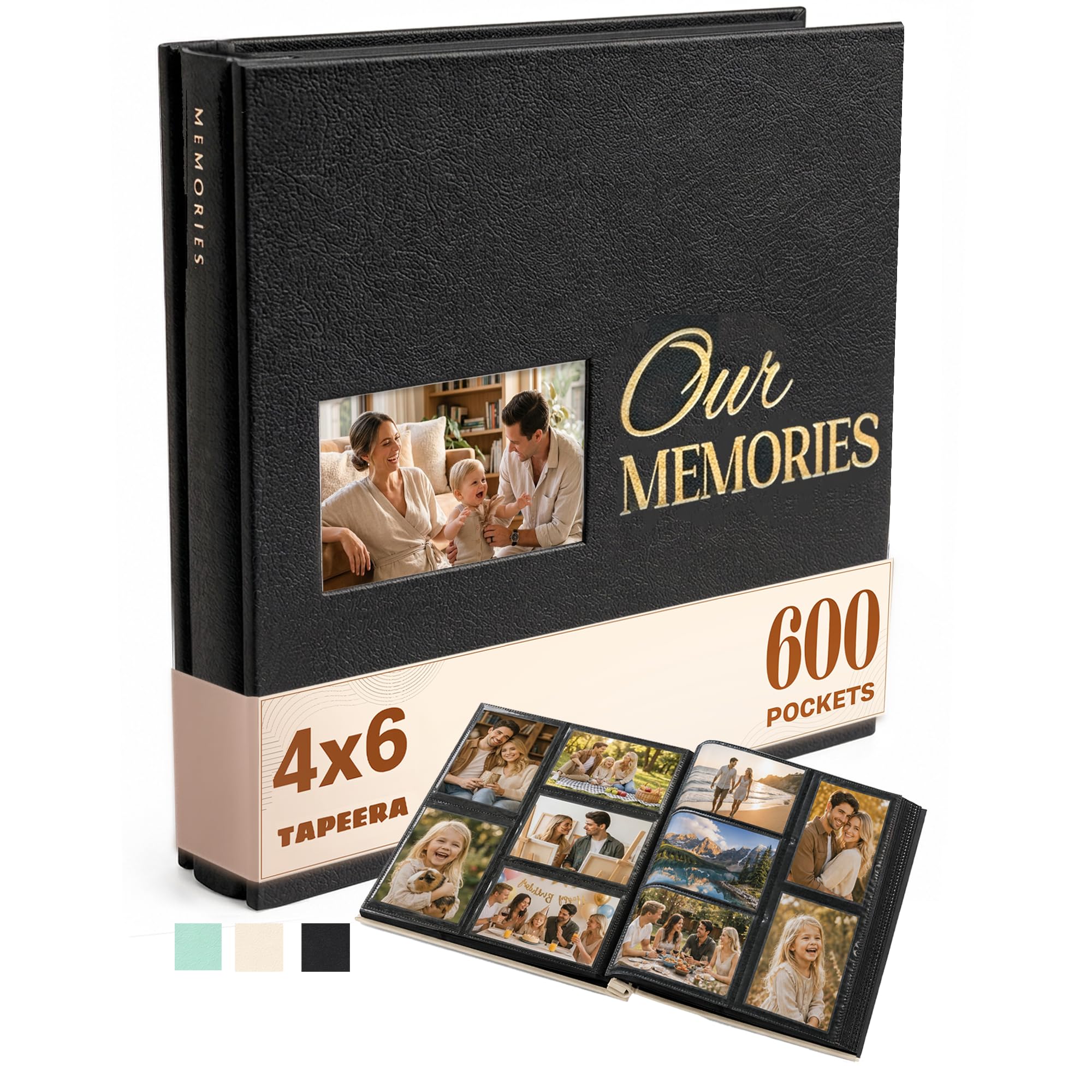 Hardcover Memories Photo Album 6x4 with 600 Pockets - Family Photo Album