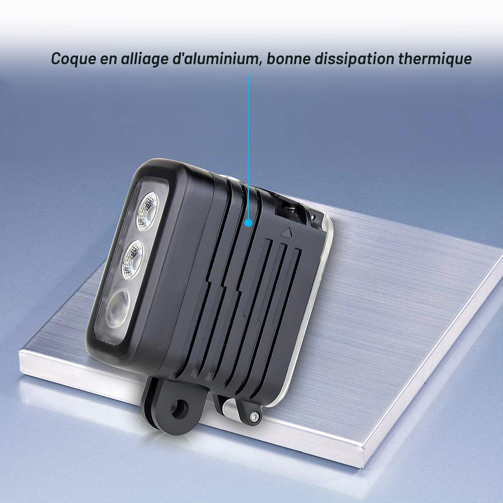 GEPULY Lampe sous-marine de plongée – 450 lm haute puissance 3 modes à intensité variable 50 m étanche LED pour GoPro Hero 13 12 11 10 9 8 7 6 5 4 3+ 3 DJI Osmo Action 3 4 5 Pro 6 AKASO
