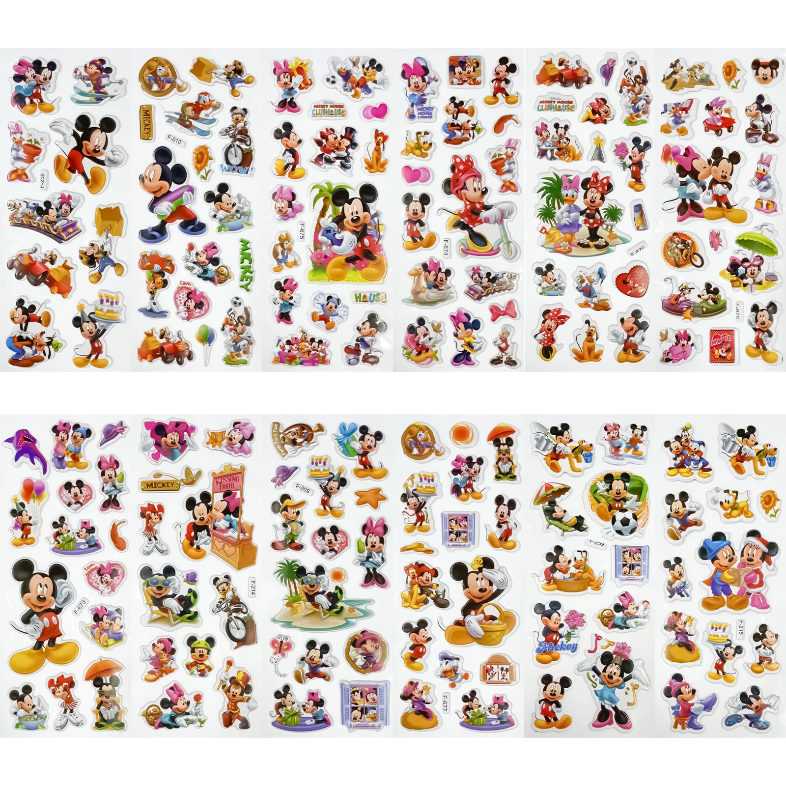 Pegatinas Micky Minni Mouse, 360+ 3D Pegatinas Infantiles, Stickers Micky Minni Mouse, para Gratificantes Regalos Scrapbooking, Stickers Regalos para Niños