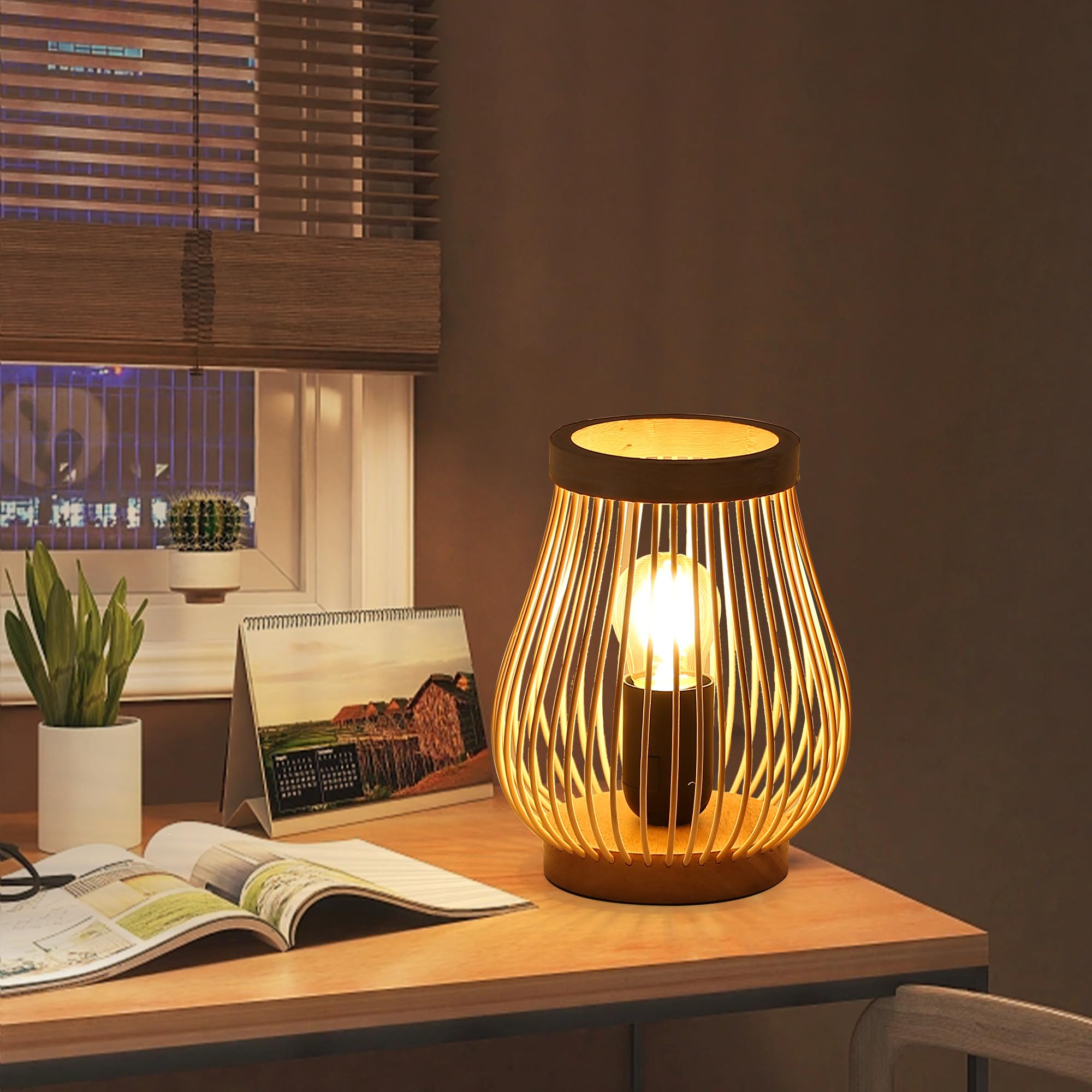 GERAGUR Abat-jour Suspendu En Rotin Naturel Tissé - Abat-jour Suspendu En Rotin Fait à La Main - Lampe Suspendue Pour îlot De Cuisine