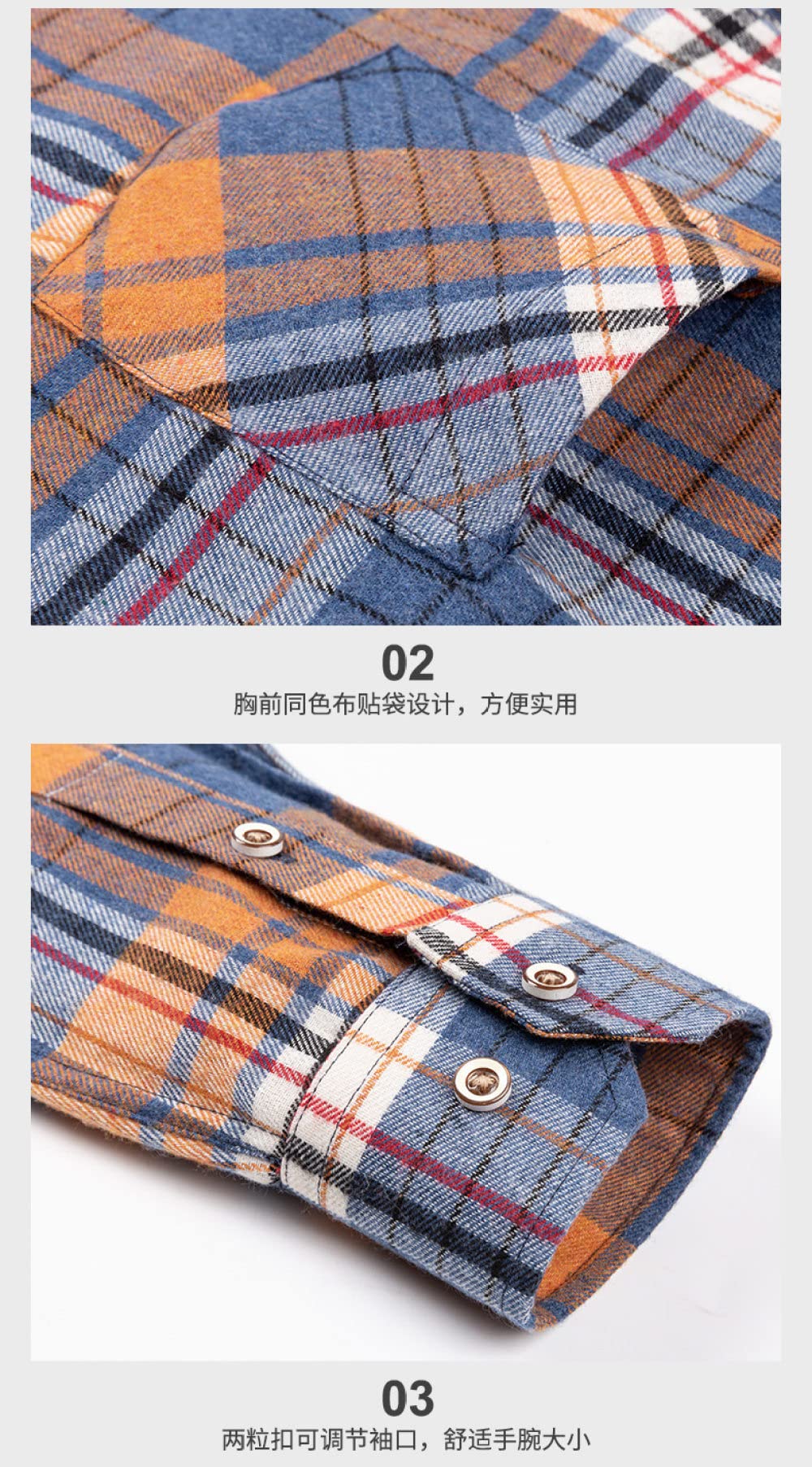 HGJH Herren Thermohemd, Herren Langarm Flanellhemd Thermohemd Schottenkaro Hemd Button-Down Baumwolle Großvaterhemd Bequemes Henry Hemd Lässiges Arbeitshemd Für Herren Jungen