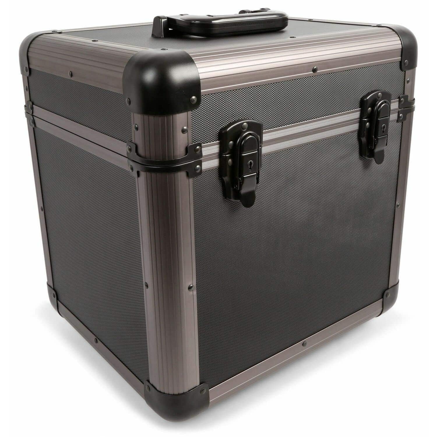 Power Dynamics RC100 Set de 4 Estuches para Discos de Vinilo LP en Titanio, con Tapas Desmontables, Capacidad Total 1200 LPs, Transporte Seguro y Almacenamiento Profesional