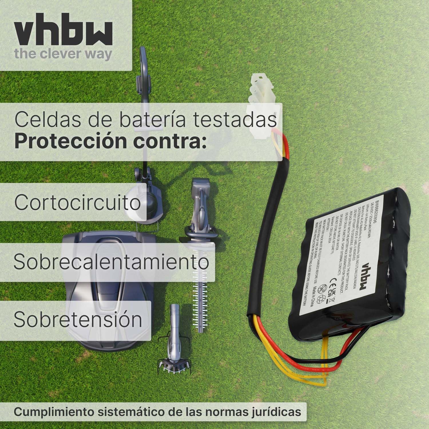 vhbw Batería Compatible con Kärcher RLM4 Robot cortacésped (2500 mAh, 18 V, Li-Ion)
