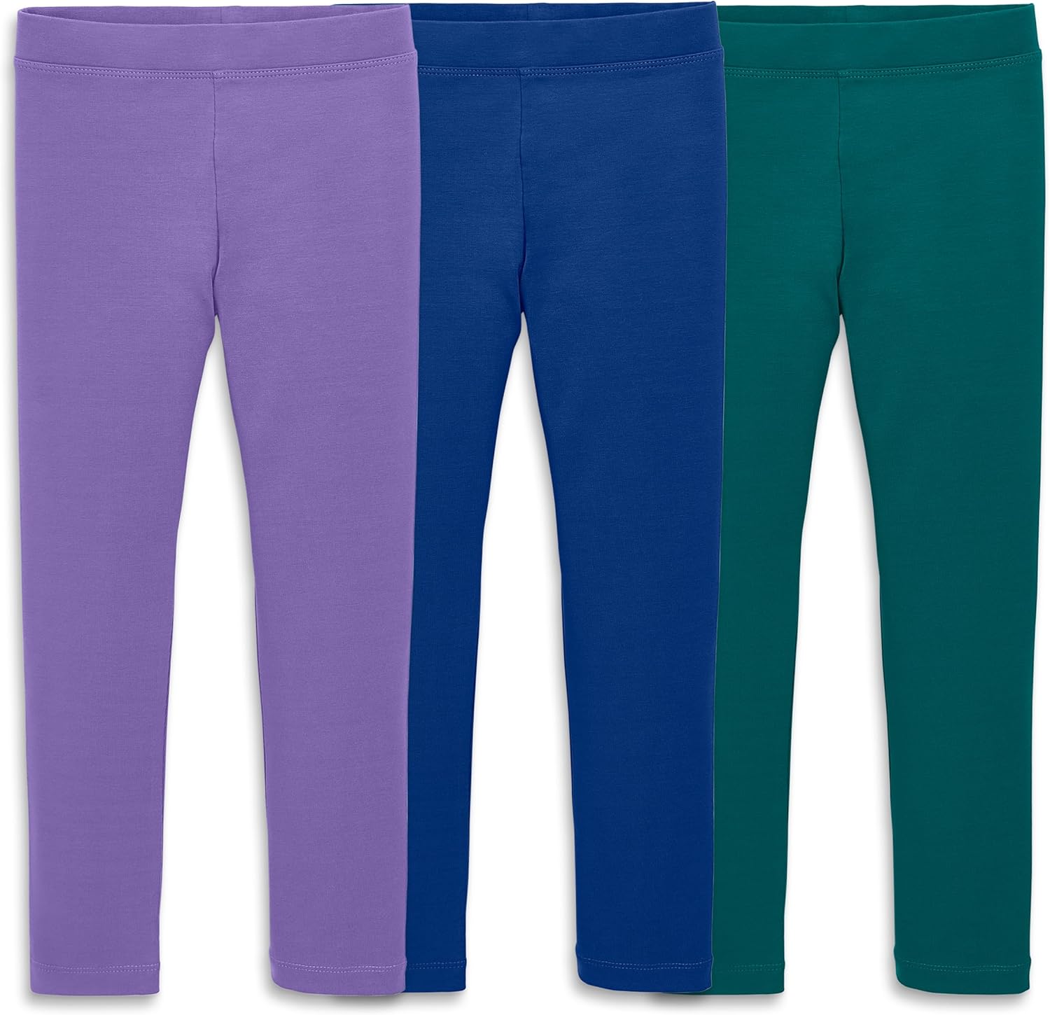 Primary Kids Legging 3-Pack – Soft Cotton Stretch Pants for Toddlers & Kids, Everyday Pull-On Leggings with No-Roll Waistband