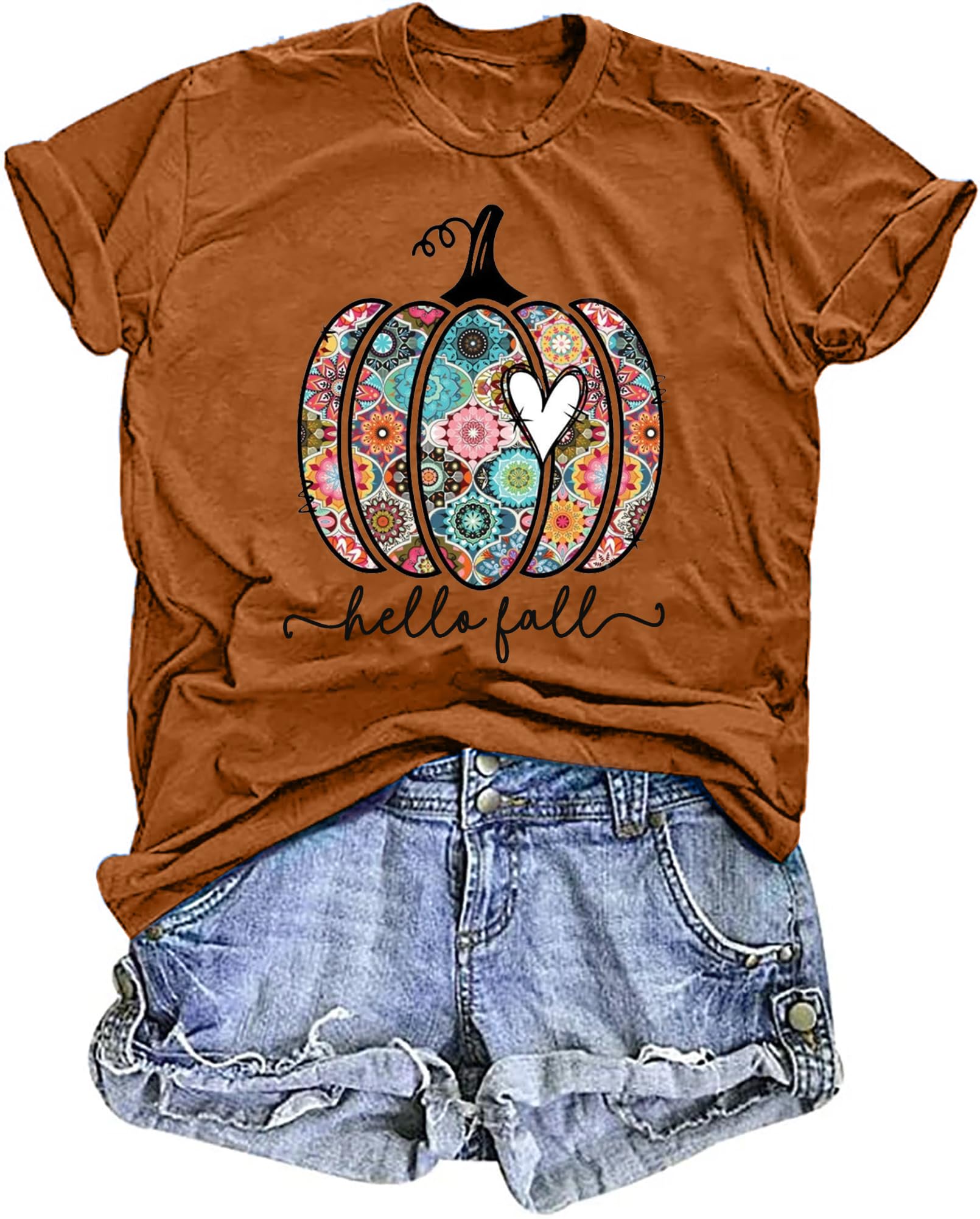 LHBNKHalloween Pumpkin Shirt Women Leopard Graphic Tees Short Sleeve Fall T-Shirt Thanksgiving Gift Tops