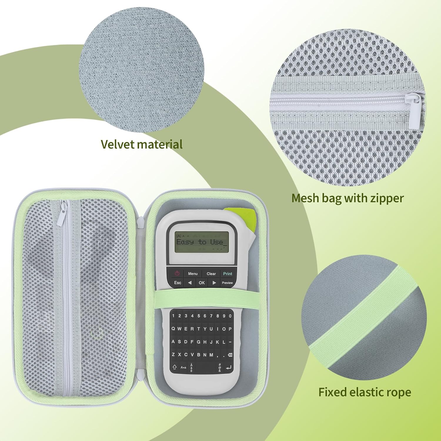 Case Compatible with Brother P-Touch PTH110 / PTH111 Pro / PTE110 Portable Monochrome Label Maker (White) - Image 4