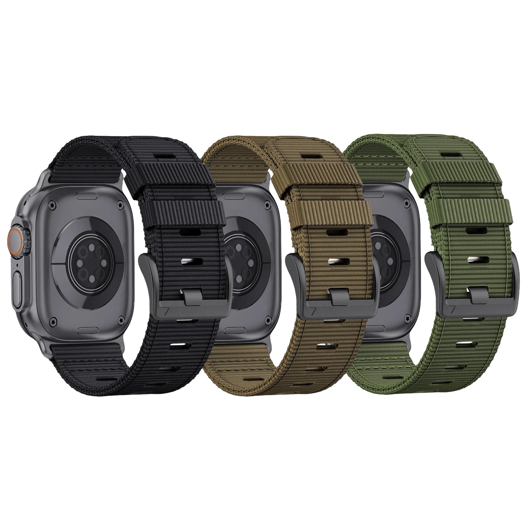 Nylon Watch Band for Apple Watch Ultra 3/2/1 Band 49mm 46mm 45mm 44mm 42mm(Series 1 2 3), Adjustable Breathable iWatch Straps for Apple Watch Ultra