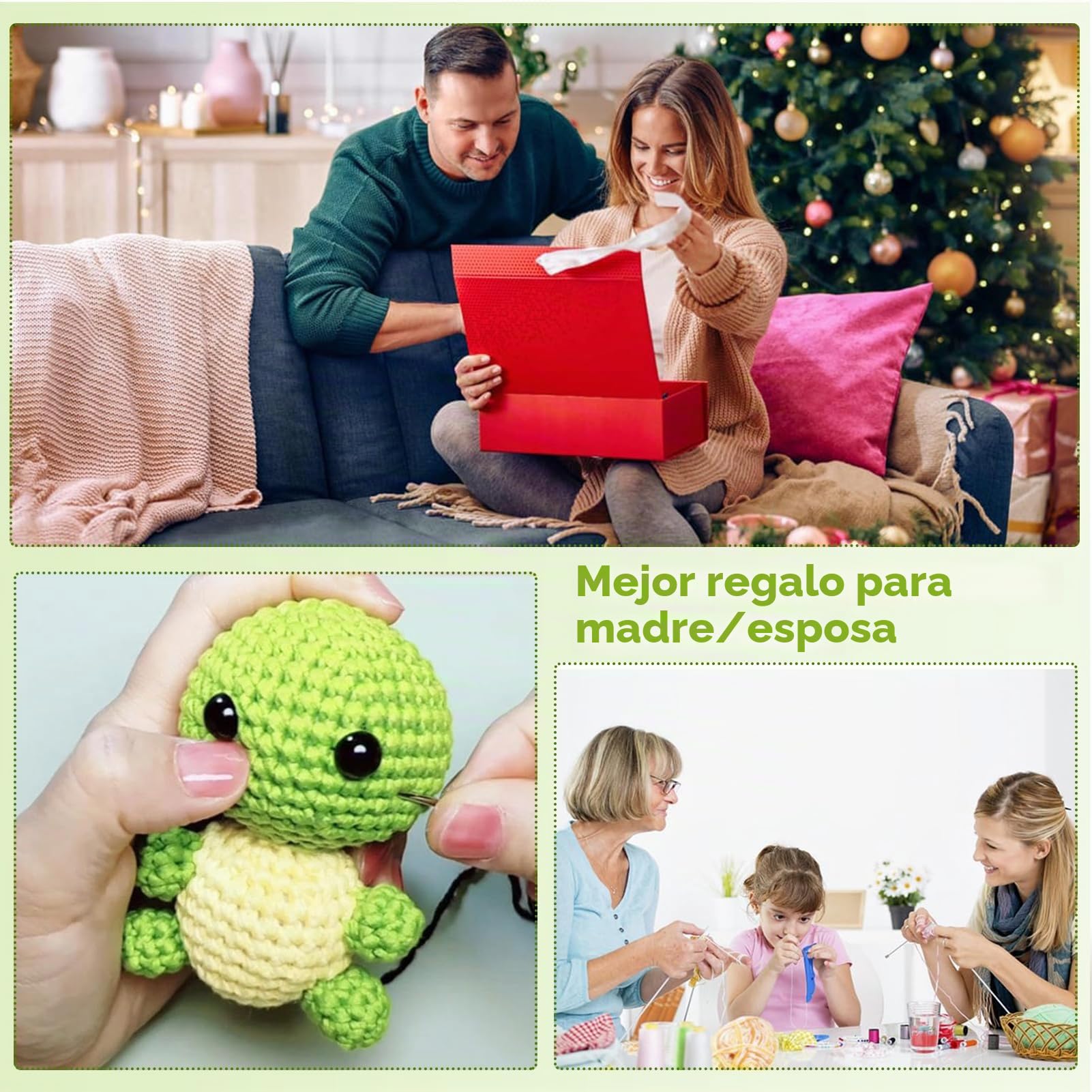 LYKTRIX Juego de ganchillo para principiantes con instrucciones, adecuado para adultos y niños, crochet tortuga