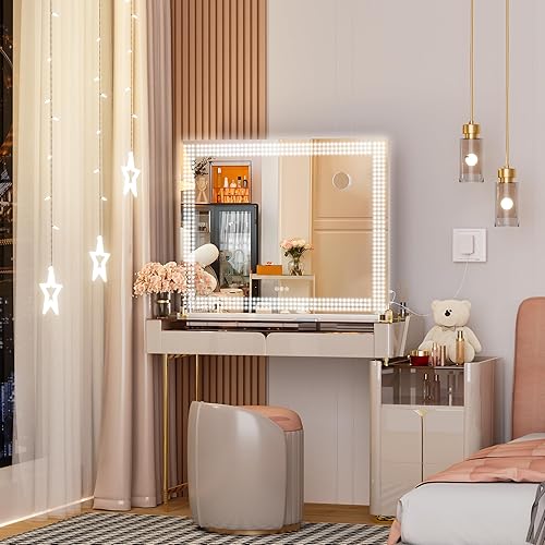 Miniatura 7 de Hasipu Espejo de tocador con luces, espejo de maquillaje LED de 11 x 14 pulgadas, espejo de maquillaje iluminado con luces, control táctil