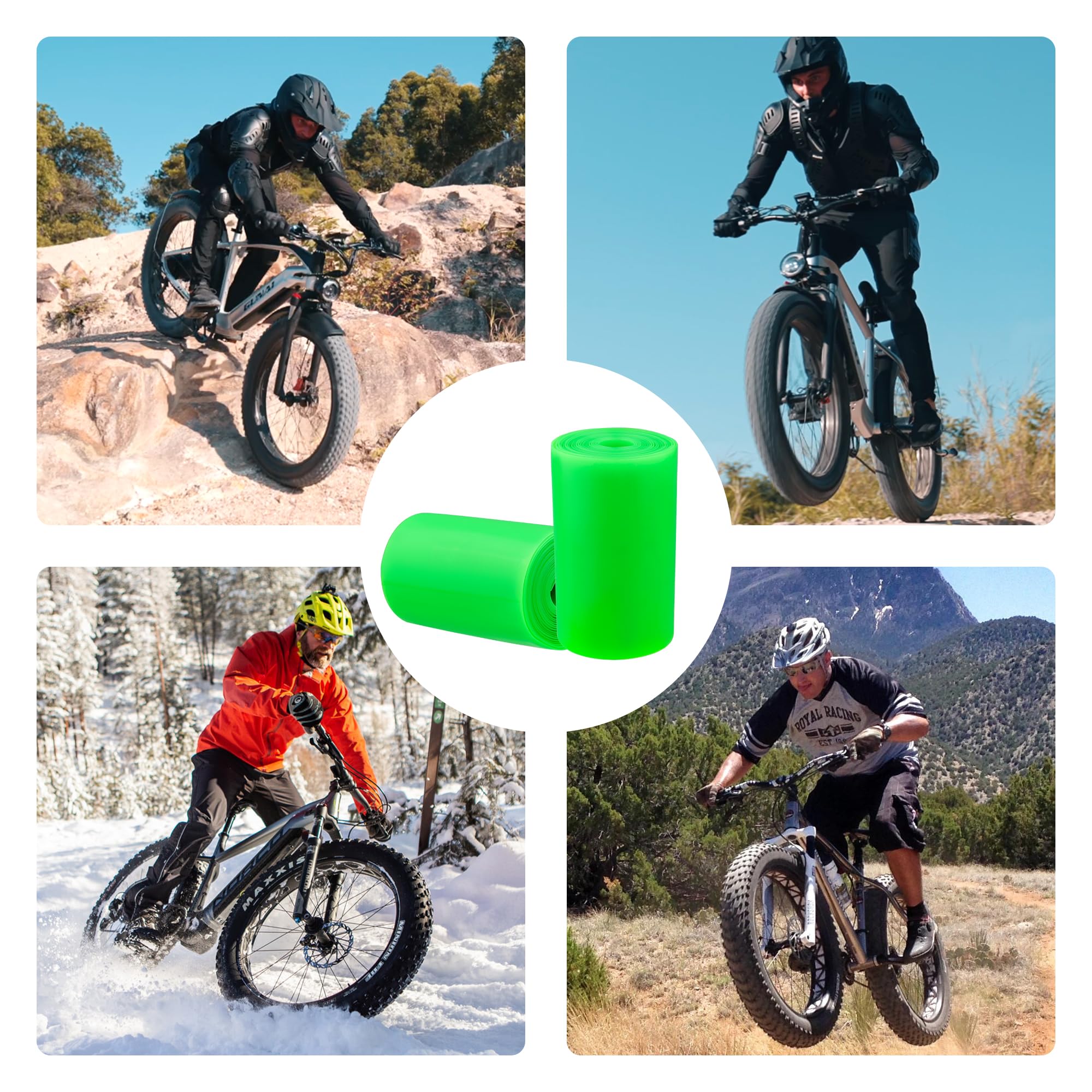 Lot de 2 pneus de vélo Fat Bike Liner - 54/80/95/110 x 2300 x 1 mm - Protection anti-crevaison - Anti-perforation - Pour VTT / vélo électrique / Fat Bike