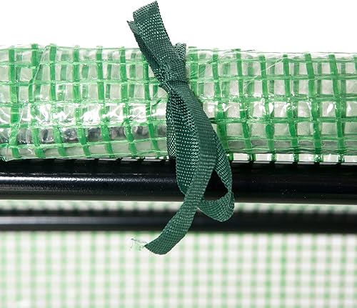 Miniatura 8 de Outsunny Mini invernadero portátil de 4 x 2 x 2 pies, pequeño invernadero con cubierta de polietileno, ventanas enrollables con cremallera para