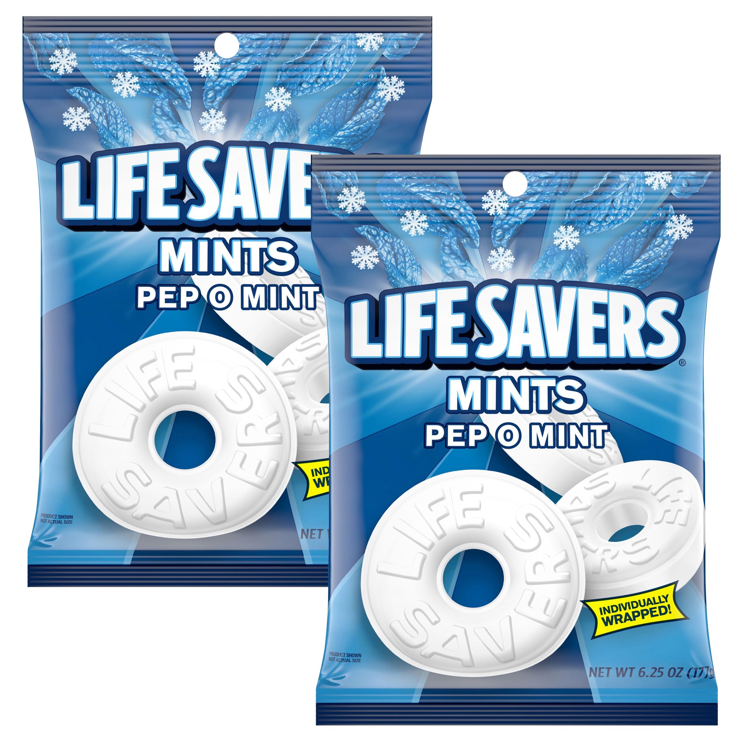 The Hampton Popcorn Company Peppermint Mints 6.25 Ounce (Pack of 2), Breath Mints