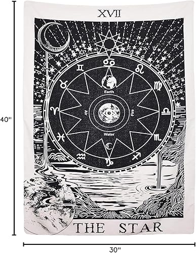 Miniatura 2 de Popular Handicrafts Tapiz de tarot, arte de pared místico para decoración del hogar, 30 x 40 pulgadas, adivinación medieval de Europa, hecho a mano