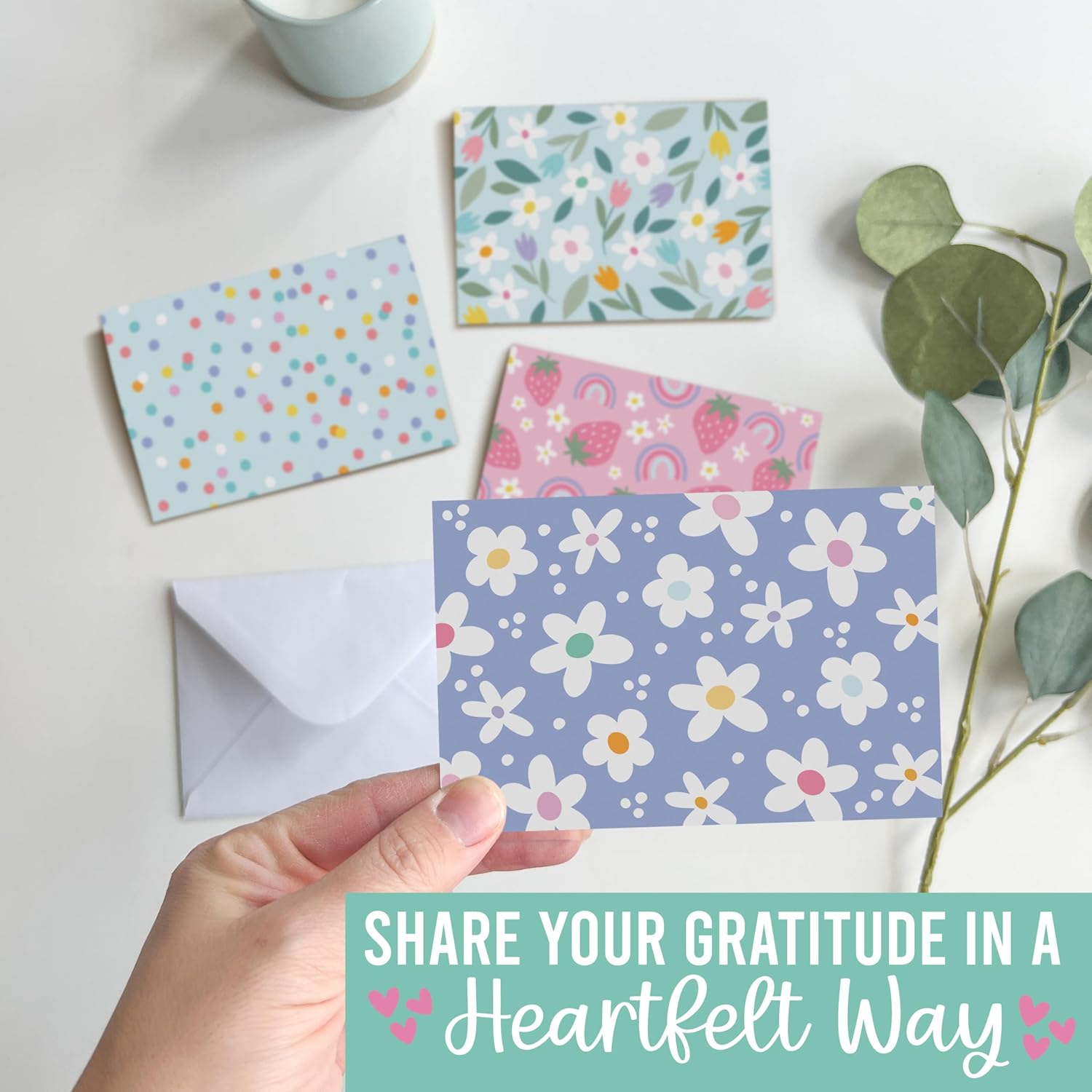 Hadley Designs Blank Cards and Envelopes – 54 Greeting Blank Notecards with Envelopes Bulk, Notecards Stationery Card Set, Stationary Note Cards, Pastel Greeting Card Pack, Designed in USA - Image 8