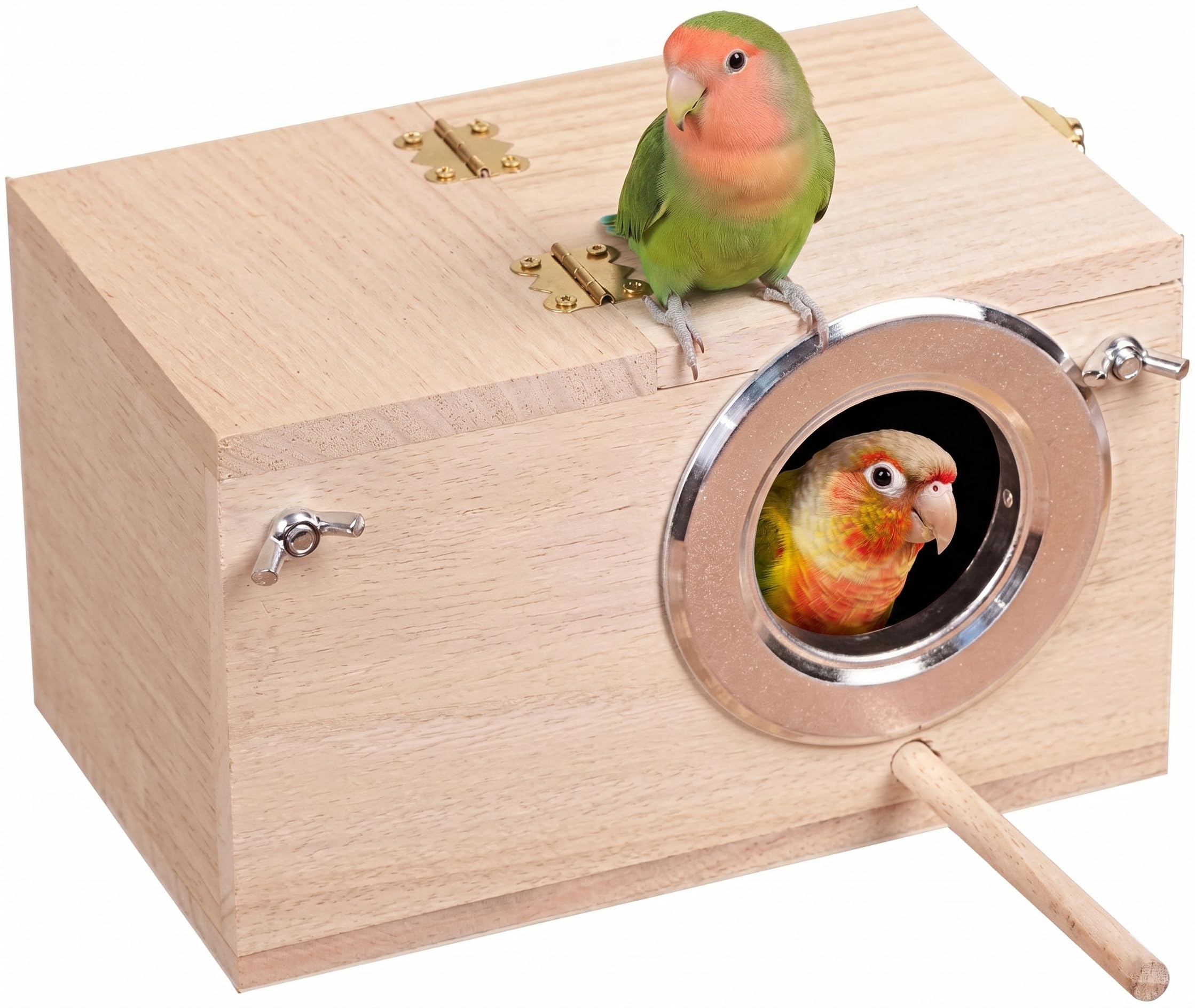 YJJKJ Pet Wood Parakeet Nest Box Bird House Breeding