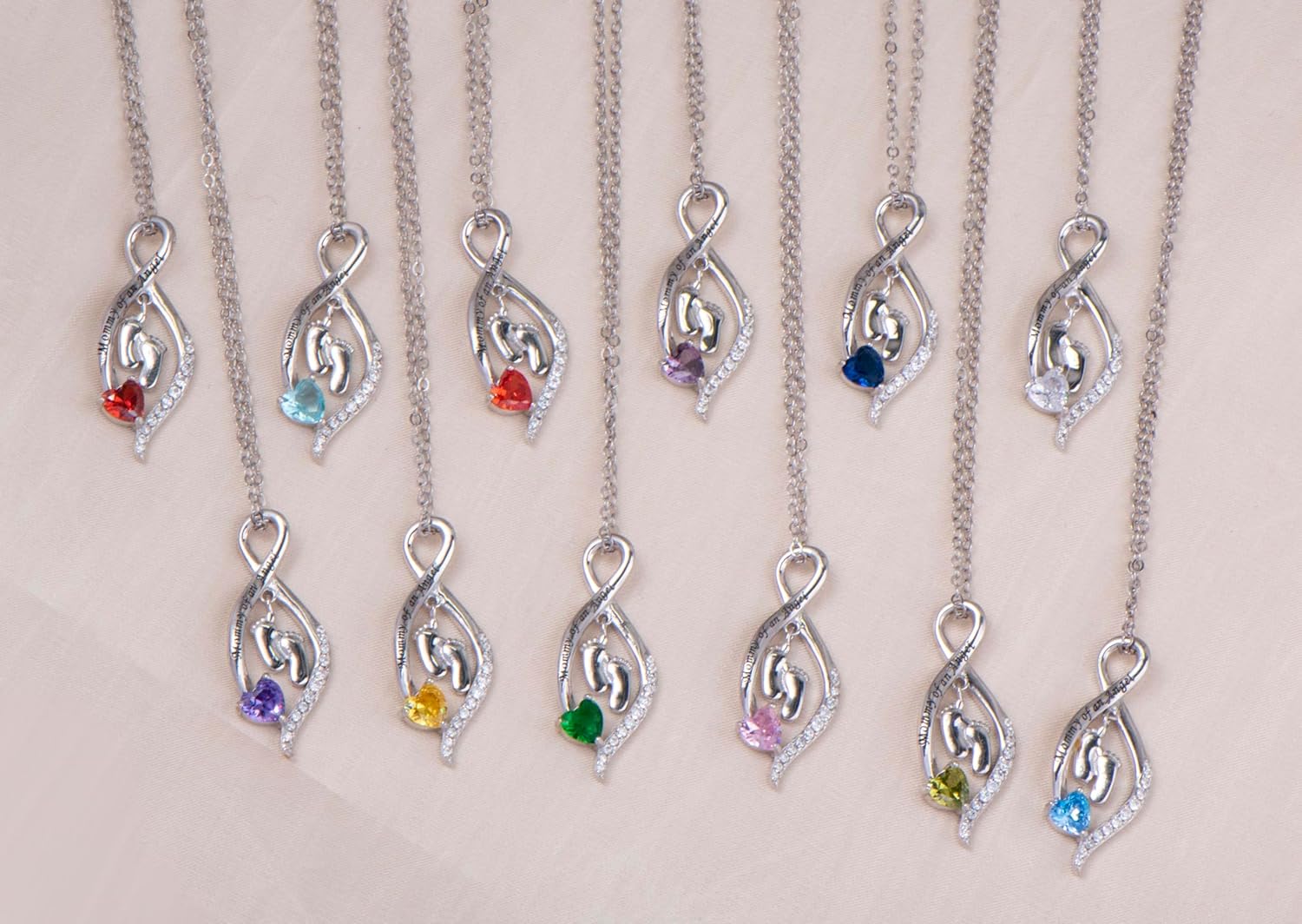 Mommy of an Angel Necklace Sterling Silver Created Birthstone Jewelry Sympathy Gift Stillborn Pendant Necklace for Women Mother Mom - Image 5