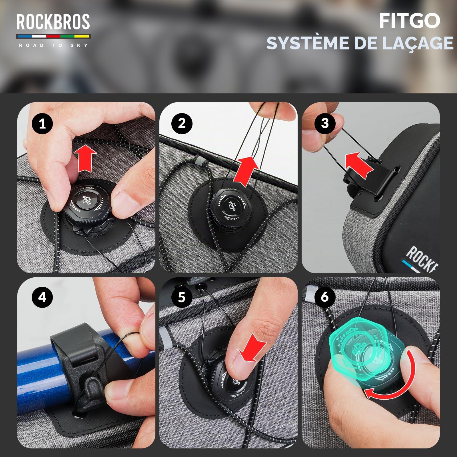 ROCKBROS Road to Sky Sacoche Cadre Vélo 2L, Étanche Réfléchissante pour Sacoche Avant pour VTT, Gravel, Route, BMX – Blanc, Orange, Vert, Gris, Noir
