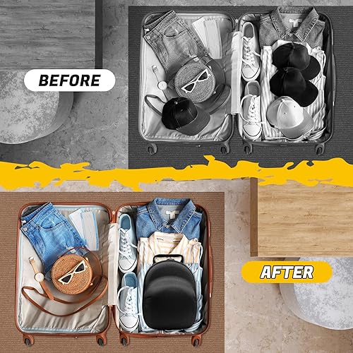 Miniatura 5 de Caja negra para sombreros con asa de transporte y correa ajustable para el hombro, caja de viaje para viajes y almacenamiento en el hogar