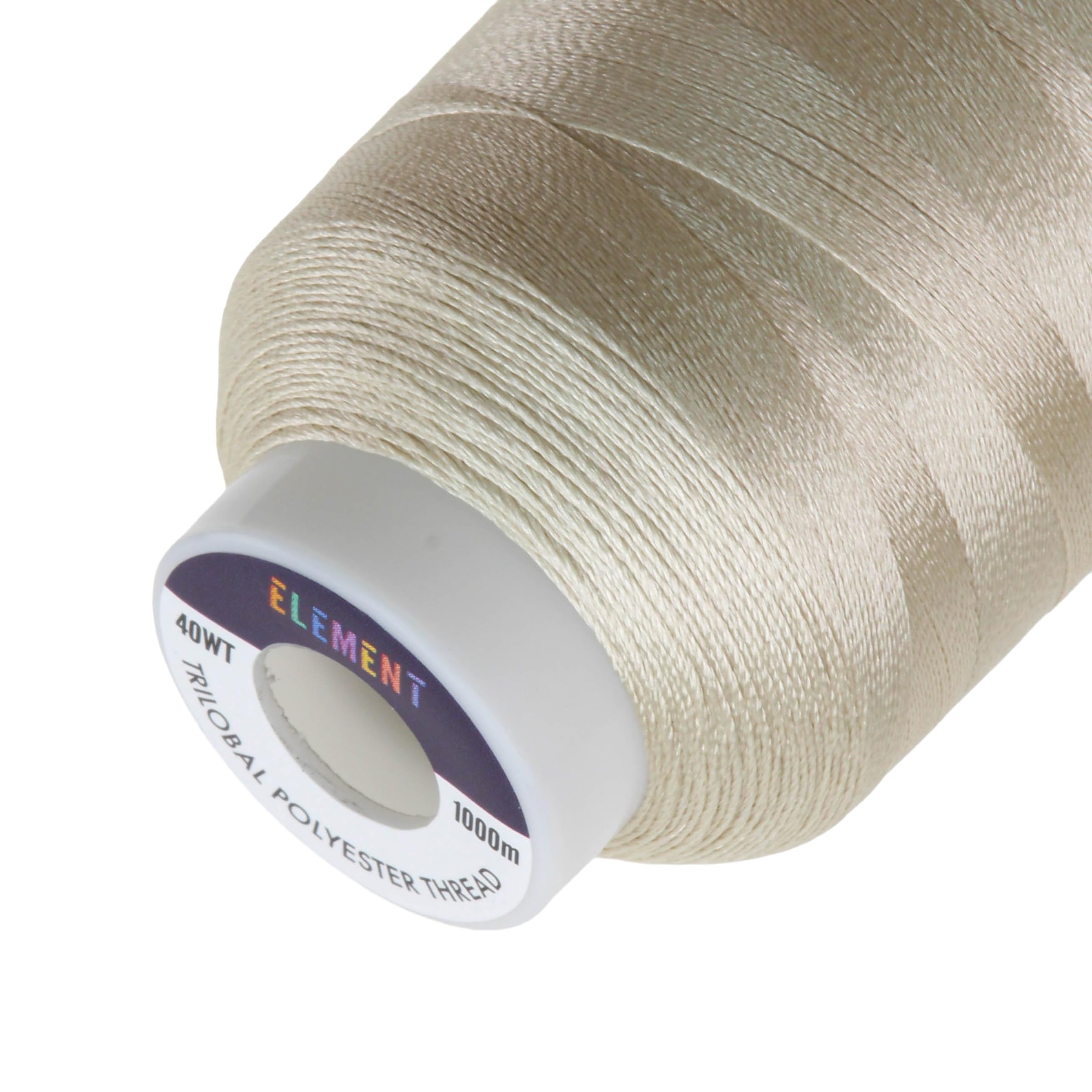 Element Thread Club 40wt Machine Embroidery Polyester Thread | 1000m (1049yd) | Glossy | Ivory
