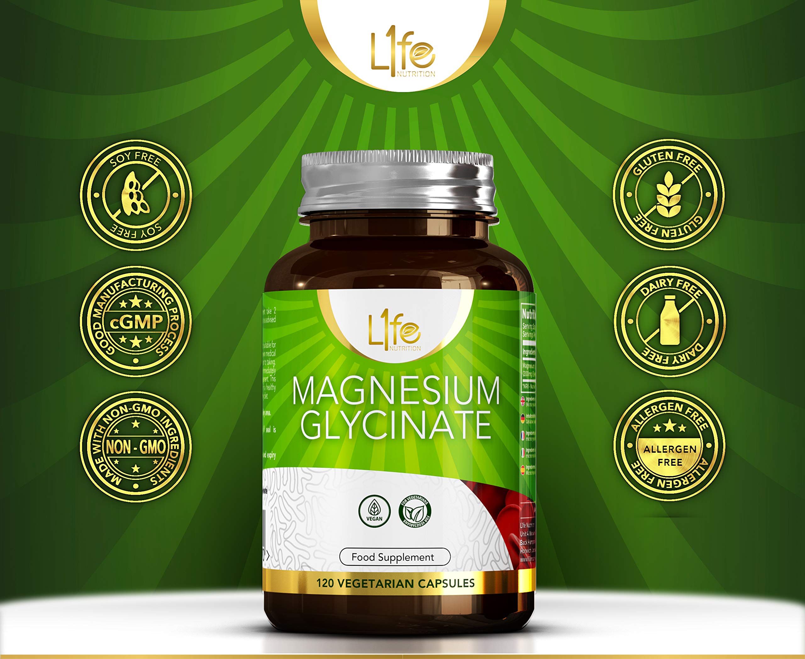 Buy LN Magnesium Glycinate Capsules 120 Vegan MagnesiumGlycinate