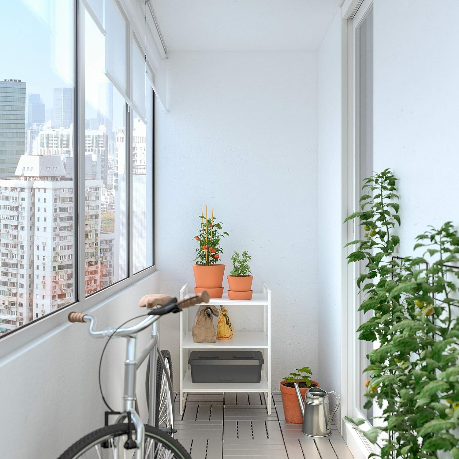 JONAXEL Shelf Unit on a balcony