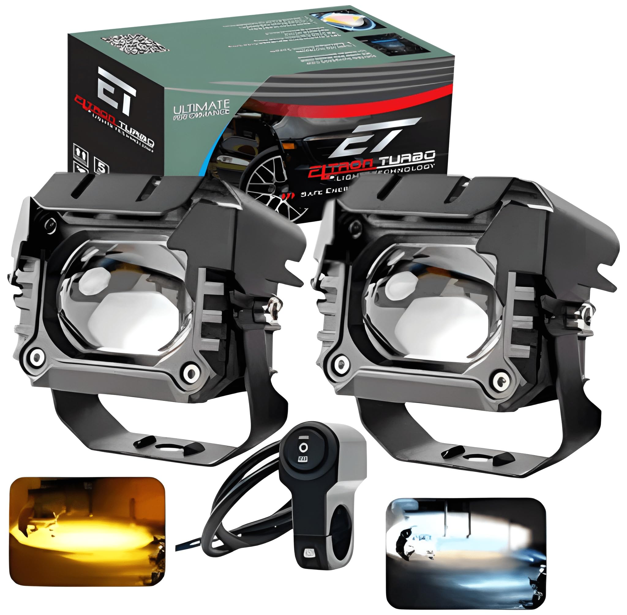 ELTRON TURBO 3 MONTH LED Warranty DC Power Single Lens Fog Light Universal For All Motorcycles, Scooty, Bikes, Cars Projector Light Yellow + White Color Beam Pack Of 2, Switch, 12-24V Dc 160W Power-image-25
