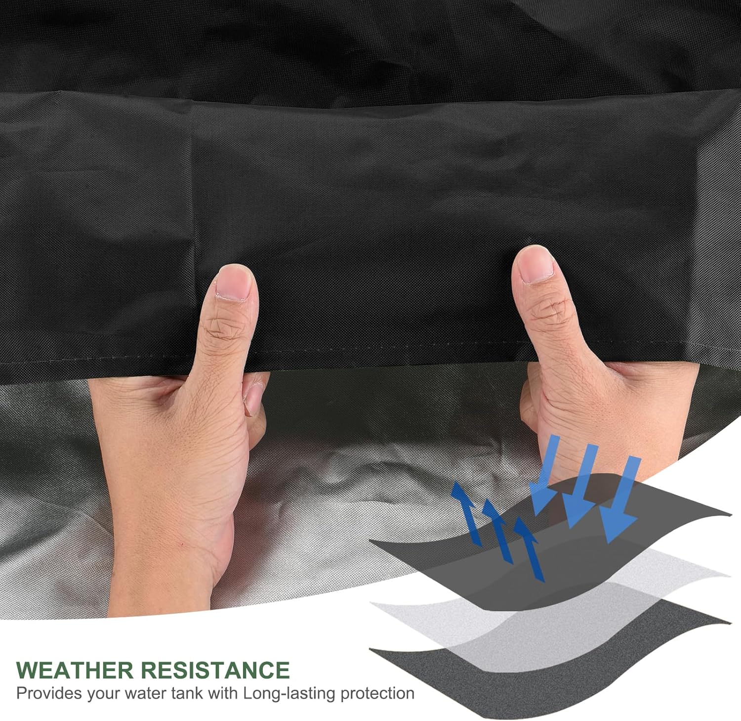 PATIKIL IBC Tote Cover 275 Gallon 420D Fabric Sunshade Waterproof Water Tank Protective Cover with Zipper for 1000L Outdoor Garden Water Ton Rain Barrel, Black (120 * 116 * 100cm)