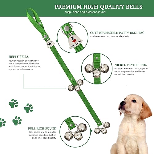 Vista 41 de Caldwell's Pet Supply Co. Timbres para perro o cachorro Potty Bells, para entrenamiento de orinales. Tira larga con campanillas de sonido agradable