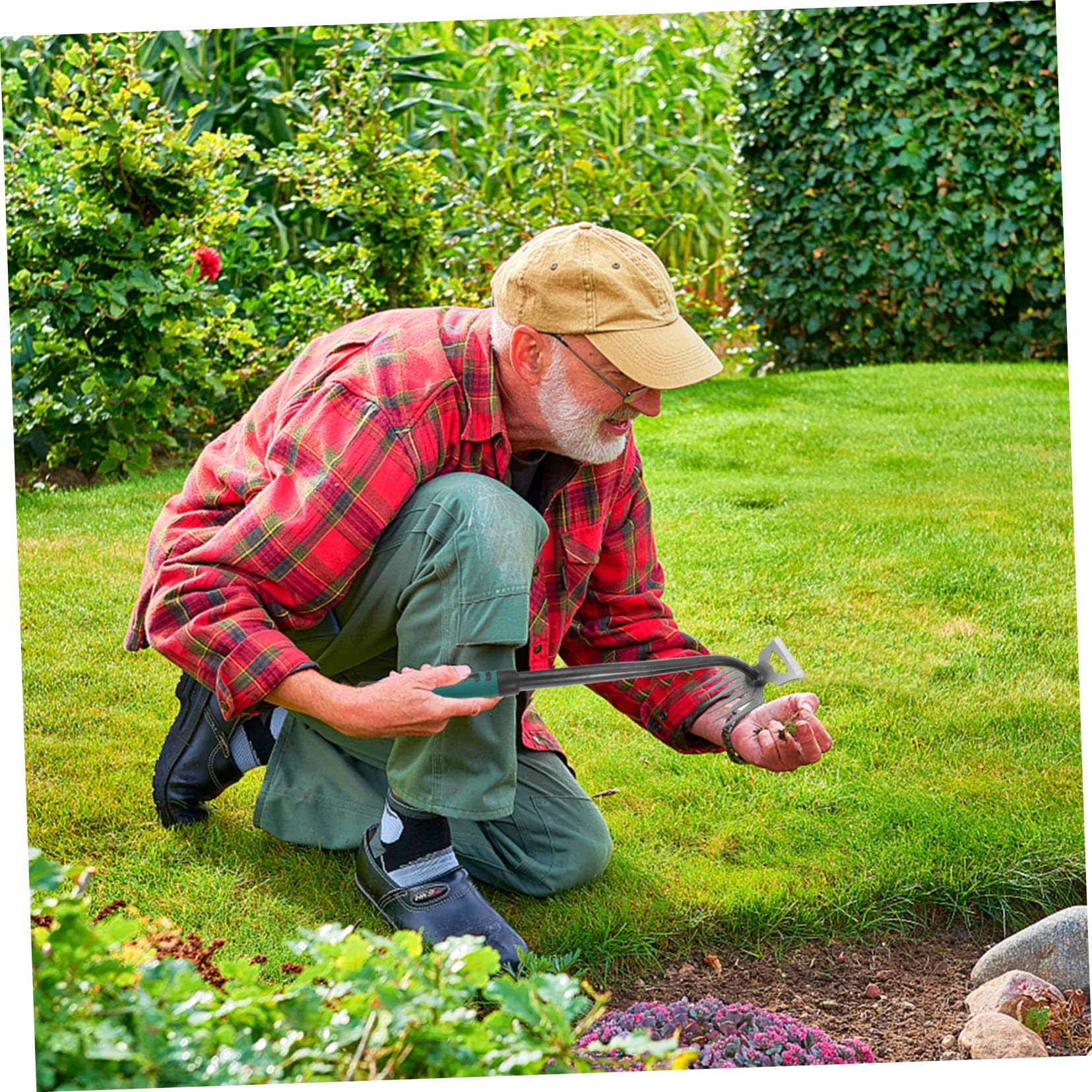 Mikikit 3 Stück Hiege aus Jäten entwurzeln Gartenhacken Gartenarbeit dreieckiges Hacke-Gartengerät Clearing-Tool garten unkraut entfernen Unkraut jäten Unkrautstecher Stahl