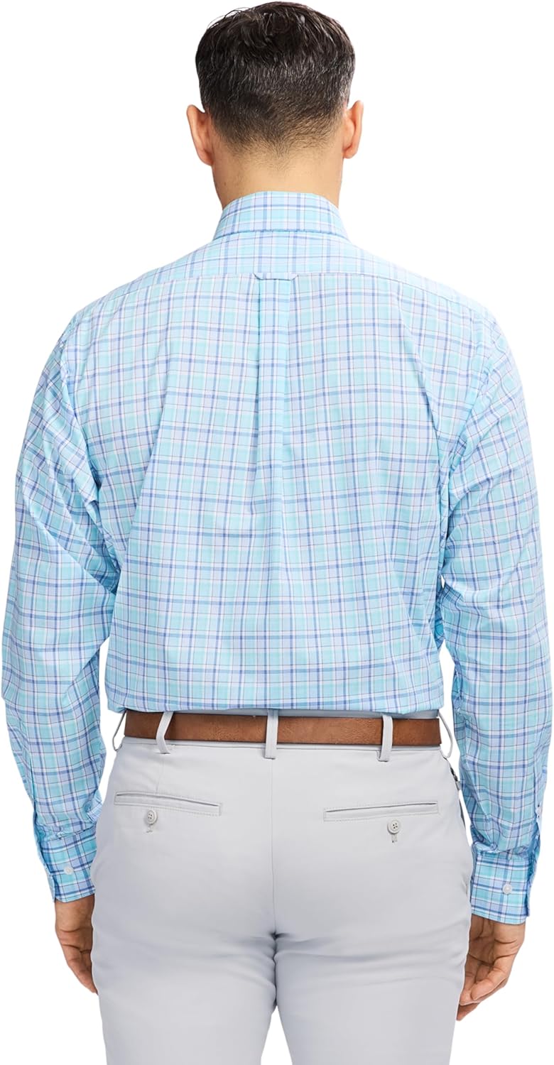 Izod Mens Dress Shirt Regular Fit Long Sleeve Wrinkle Free Stretch Button Down Collar - Image 2