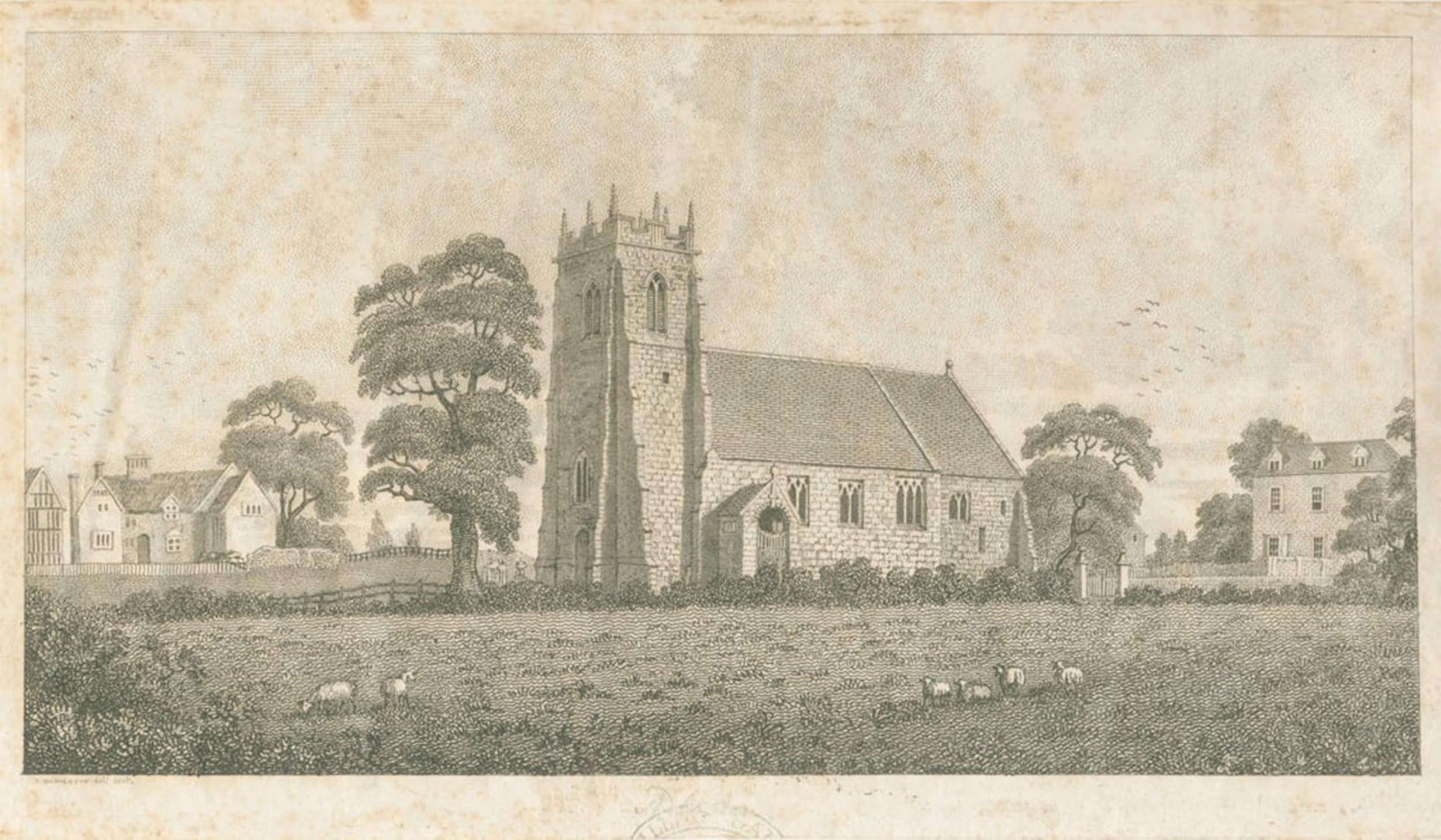 POSTERIIk Famous Modern Artwork Art Mural Adbaston Church by Stebbing Shaw Oil Paintings Pictures for Home Decor 60x90cm