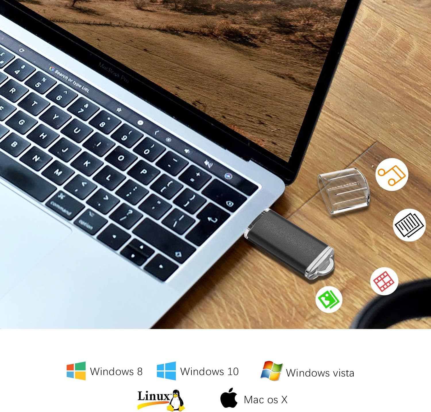 Flash Deals - 40% OFF RAOYI 20 Pack 8GB USB Flash Drive Bulk USB 2.0 Memory Stick Thumb Drive Pen Drive Bundle-Black