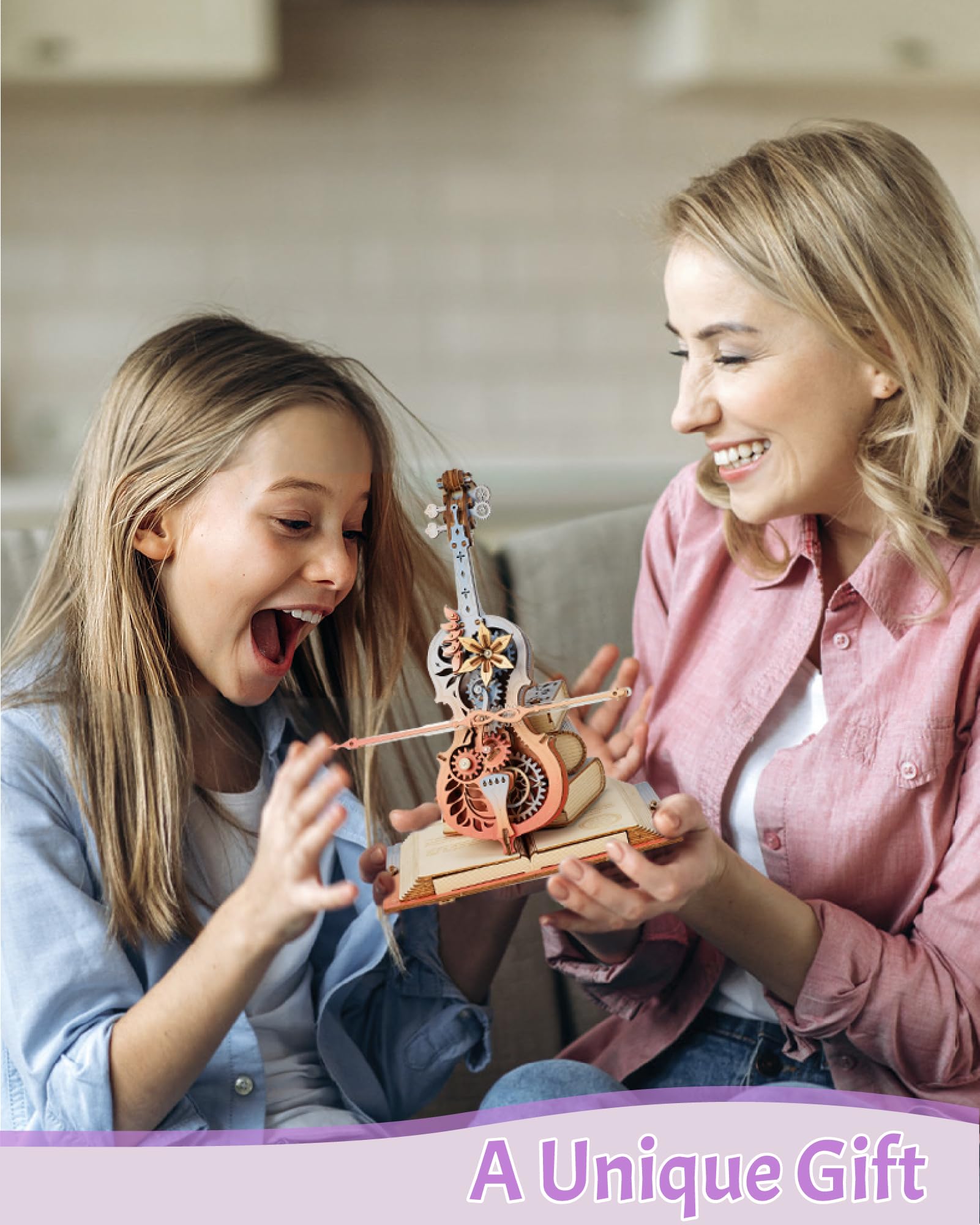 ROKR Drewniane modele puzzli 3D, zestawy dla dorosłych do budowania, drewniane modele, magiczna pozytywka, model mechaniczny, prezenty urodzinowe dla nastolatków i dorosłych (Symfonia wspaniałych snów