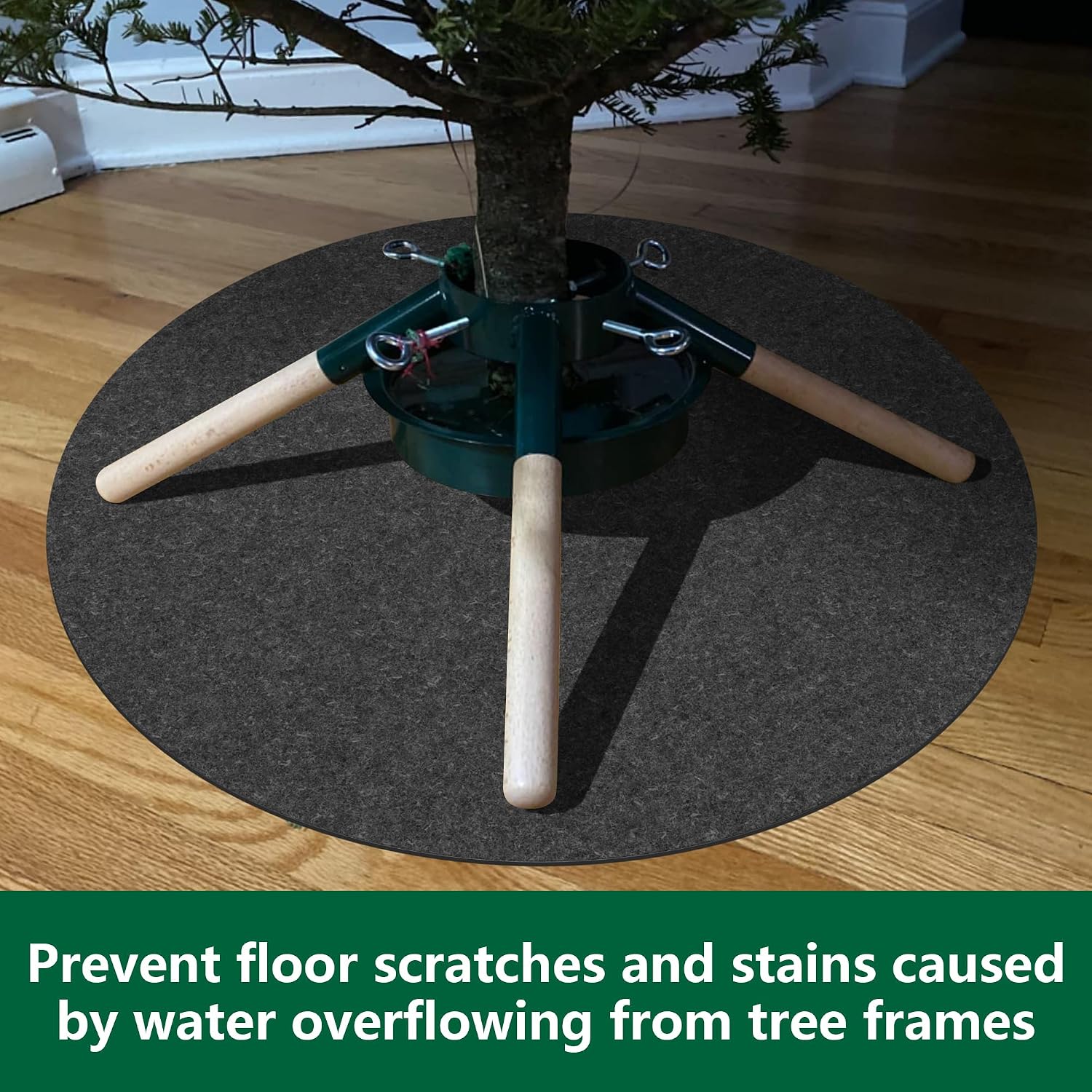 30" Christmas Tree Stand Mats, Non-Slip Felt Tree Stand Tray Mat