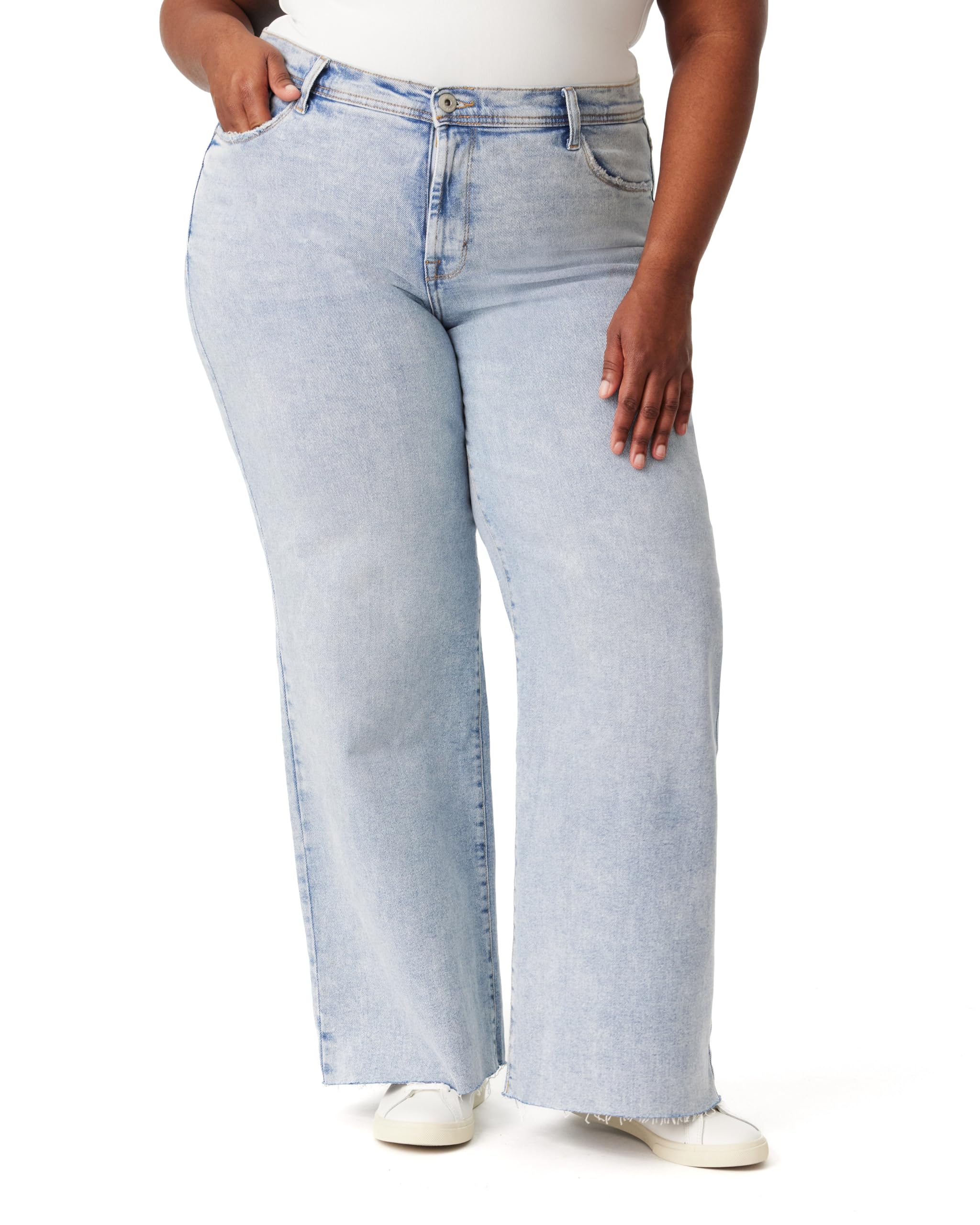 kensie Jeans for Women The Kaya Vintage Straight High-Rise Wide