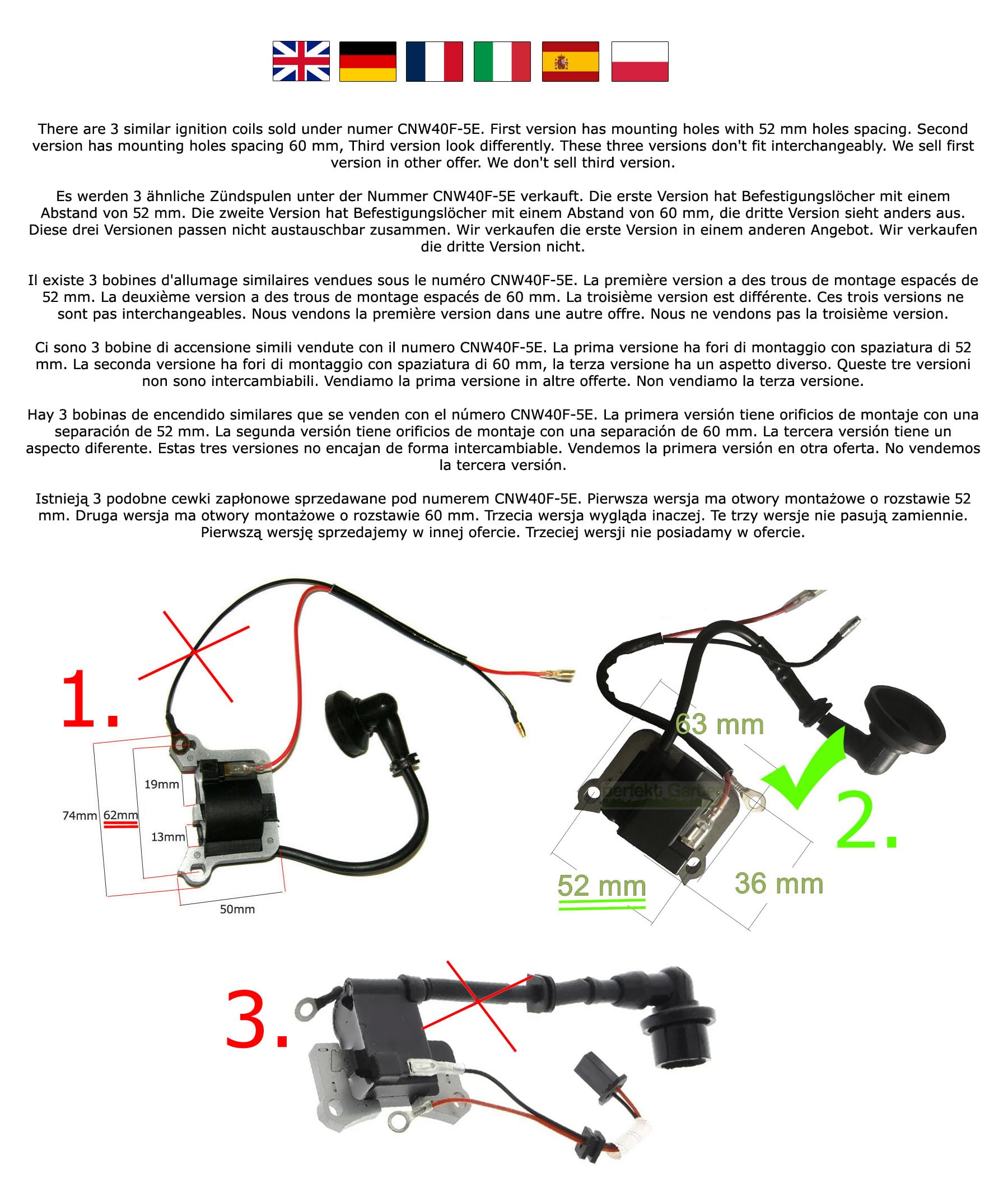 Bobina Di Accensione Affidabile Ricambio Per Craftsman WS215 WS2400 WS405 - Foto 11