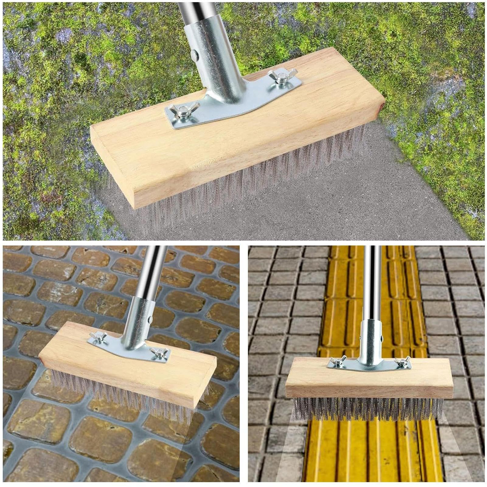 Pave Cleaner - Spazzola rigida per rimuovere il muschio, rimuovi alghe esterne, strumento per la pulizia ' macinata, spazzola durevole per superfici in pietra e piastrelle