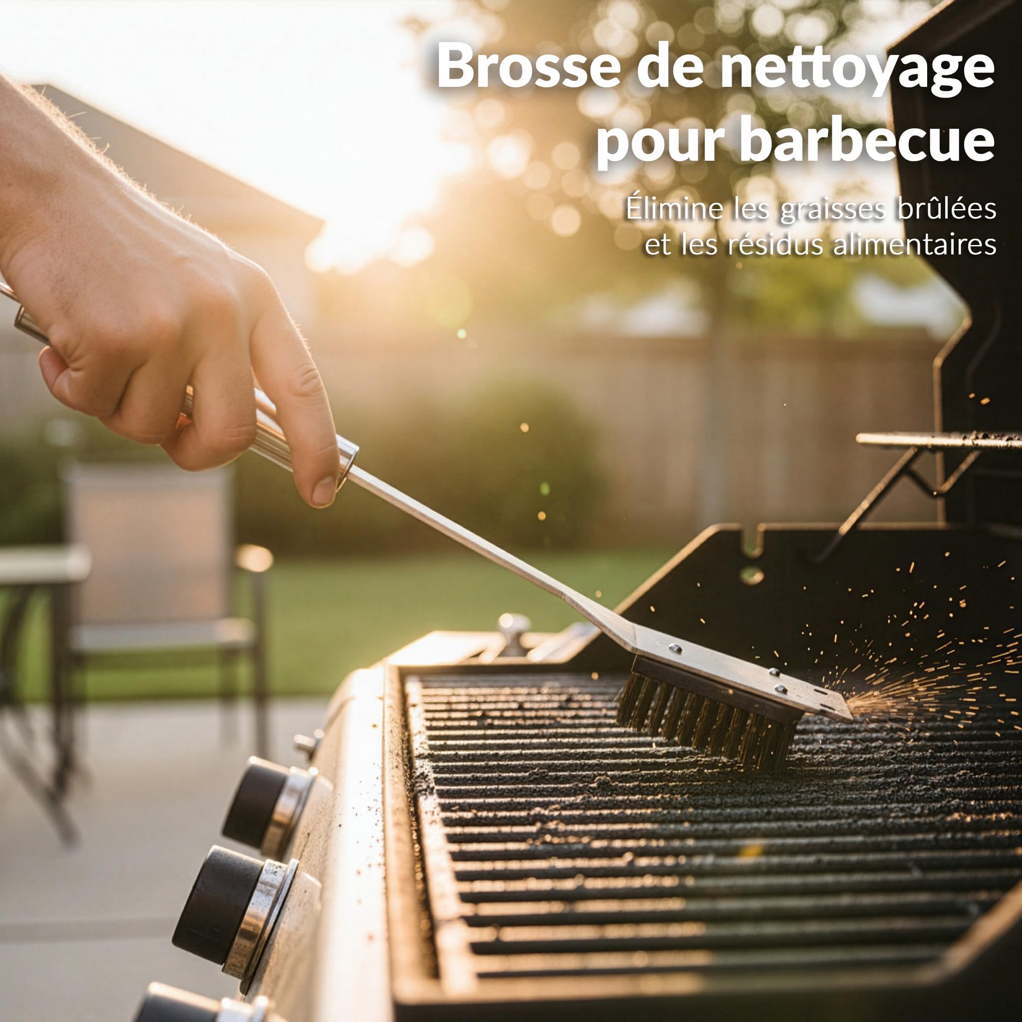 LEHMANN Kit Barbecue Acier Inoxydable 5 pcs Set Accessoires avec Mallette