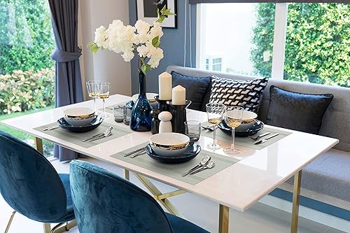 Miniatura 3 de More Décor - Manteles individuales para mesa de comedor, lavables, resistentes al calor, de vinilo de PVC para comedor y cocina, antideslizantes,