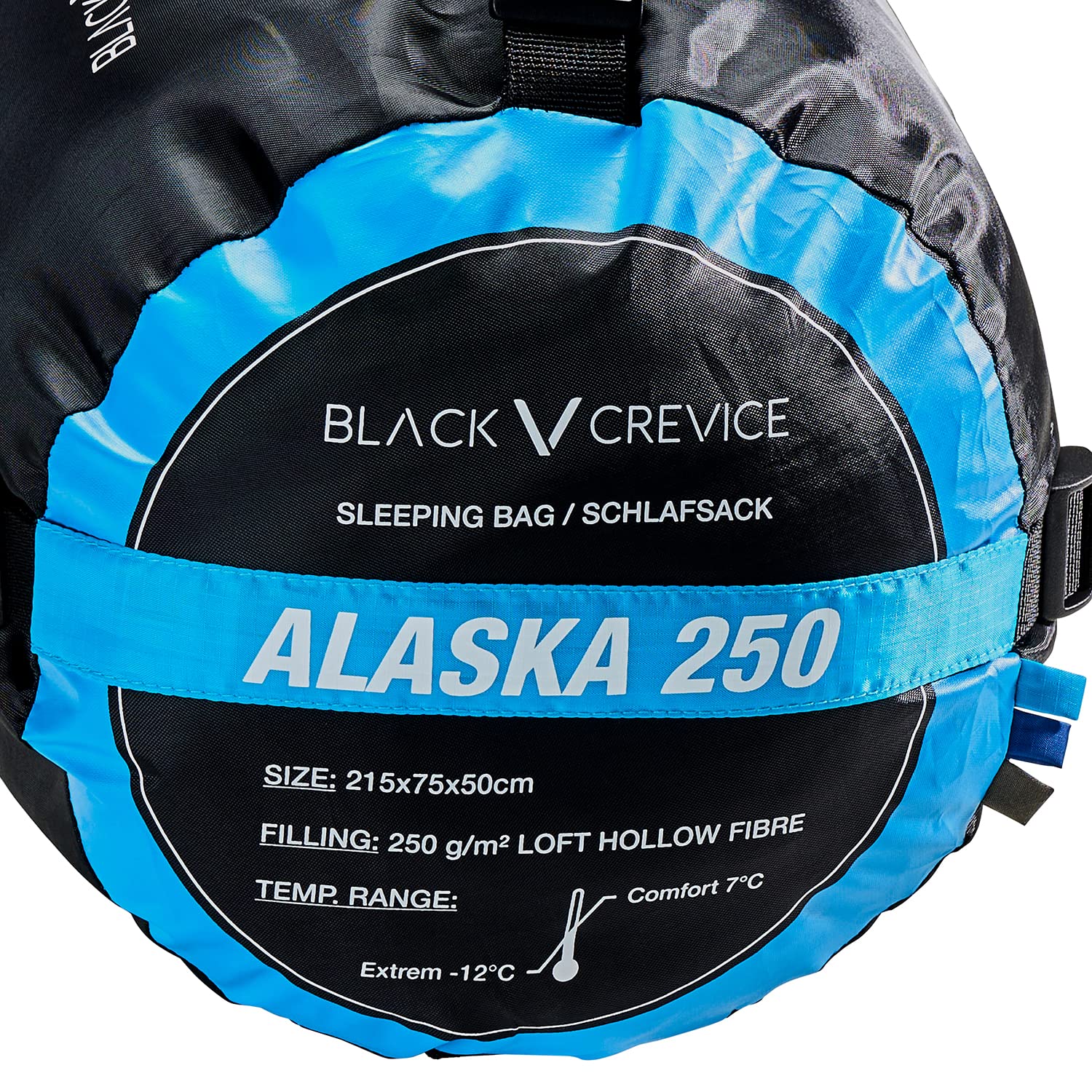Black Crevice Erwachsene Schlafsack, Alaska 250, blau, 230 x 80 x 55 cm, BCR133104 Sport & Freizeit