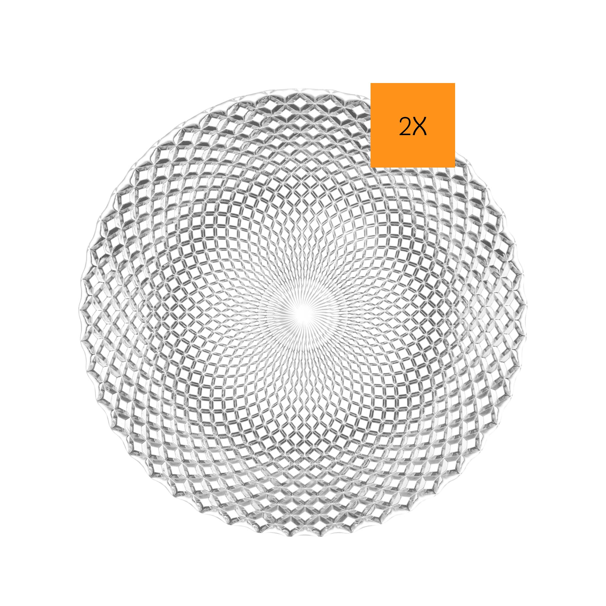 Nachtmann Rumba 0089995-0 Lot de 2 assiettes de présentation rondes en cristal 32 cm