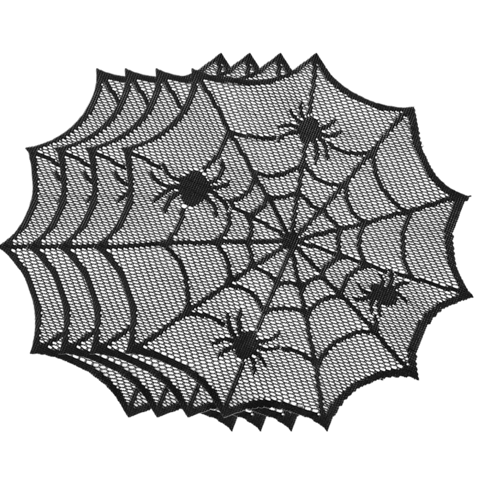 Tsawntd Halloween Placemats 4PCS, Spider Web, 11.8in Table Mats Place Mat Table Placemats