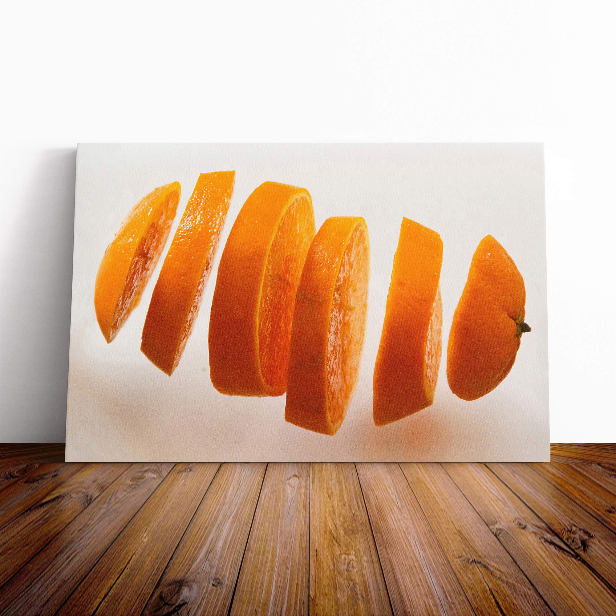 Sliced Orange Canvas Print | Gallery Wrapped 30mm Frame Wall Art | 30x20 inches | Ready to Hang | Modern Still Life Picture | Living Room Bedroom Lounge Office