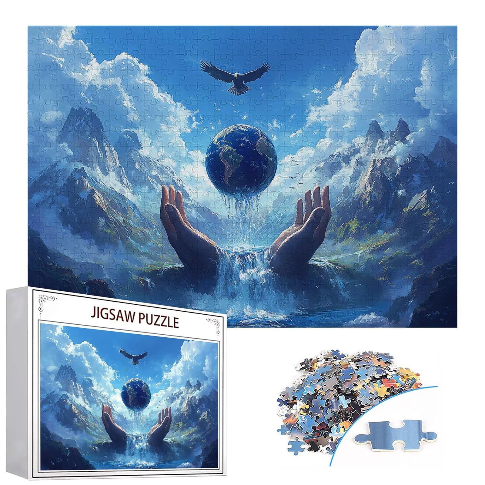 Puzzle 2000 elementów Ziemia Dorosły Góry 100 x 70 cm Rzemiosło Klasyczne 3D Drewniana układanka do rodzinnych gier aktywności, układanka do samodzielnego wykonania nawet do dekoracji ścian domu