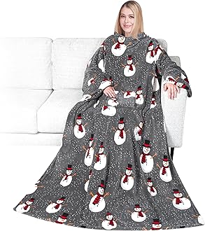 PAVILIA Wearable Blanket with Sleeves for Adult Women Men, Cozy Fleece Warm Wrap Throw with Arms, Gifts for Christmas, Wife