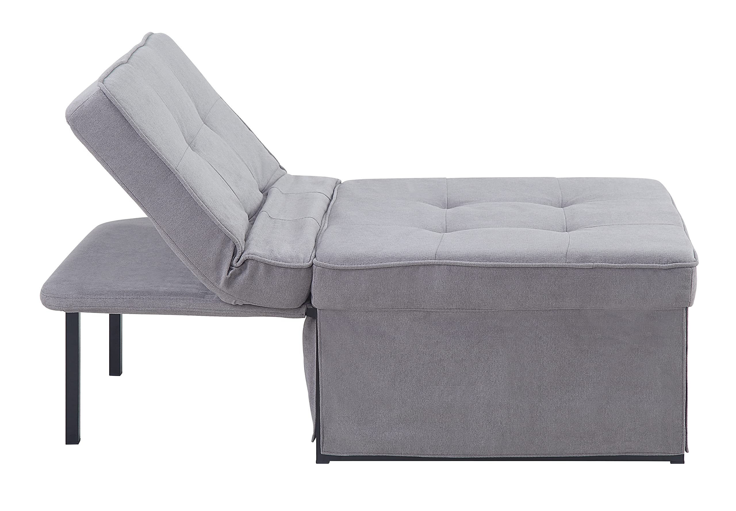 Atlantic Home Collection Sessel, Liege, Hocker Finn, Polyester, Grau, BxTxH: 80cm x 72cm x 43cm