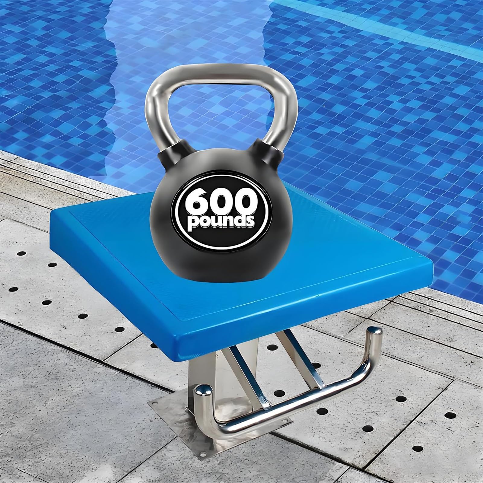 Piattaforma per Tuffi in Piscina,Trampolino per Tuffi,Superficie Antiscivolo in Acciaio Inox Inclinata a 15°,Portata 600Lbs/280kg per Trampolino da Piscina e Piattaforma Competizione di Nuoto